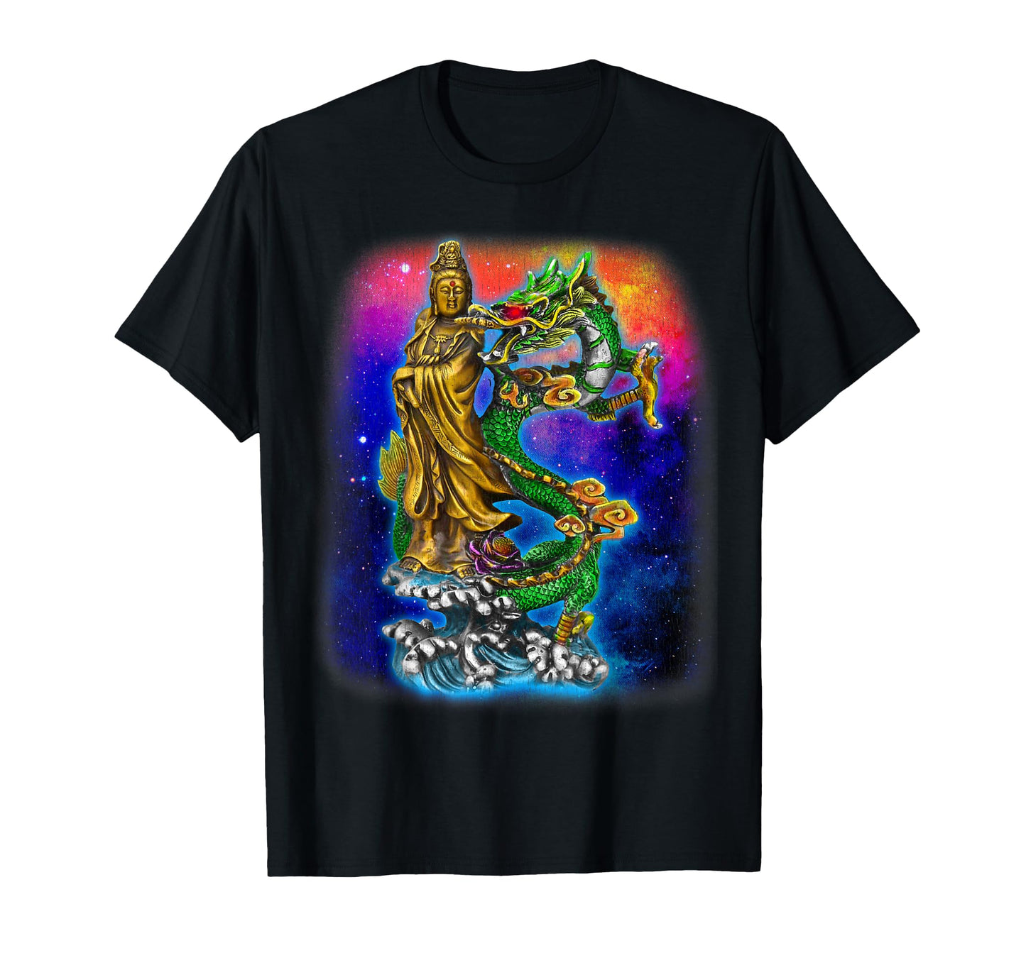 Guan Yin Guanyin Chinese Buddha Goddess Dragon T-Shirt