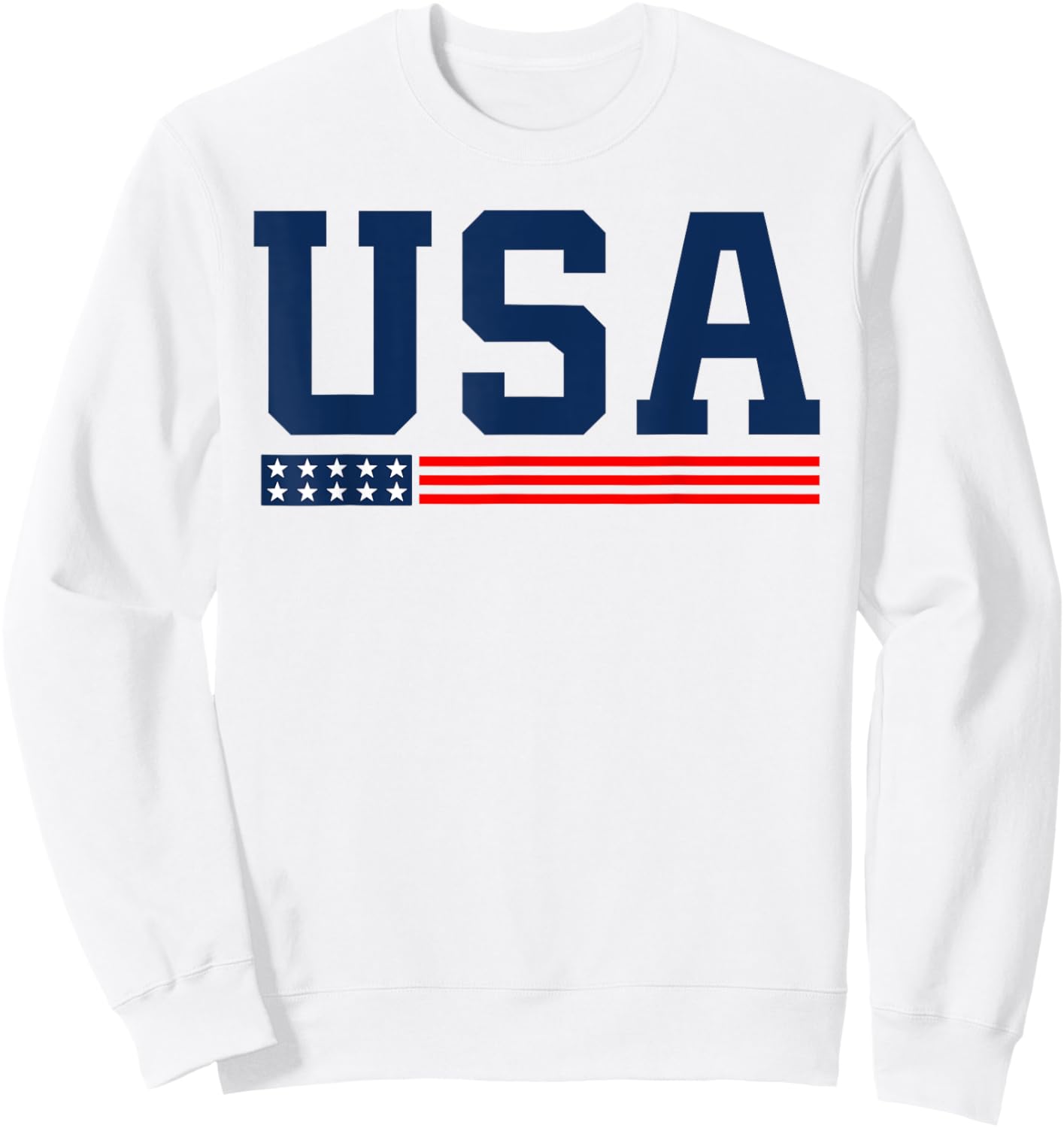 American Flag Proud American Boys Girls Men 4th of July USA Sweatshirt - Sweatshirt | White