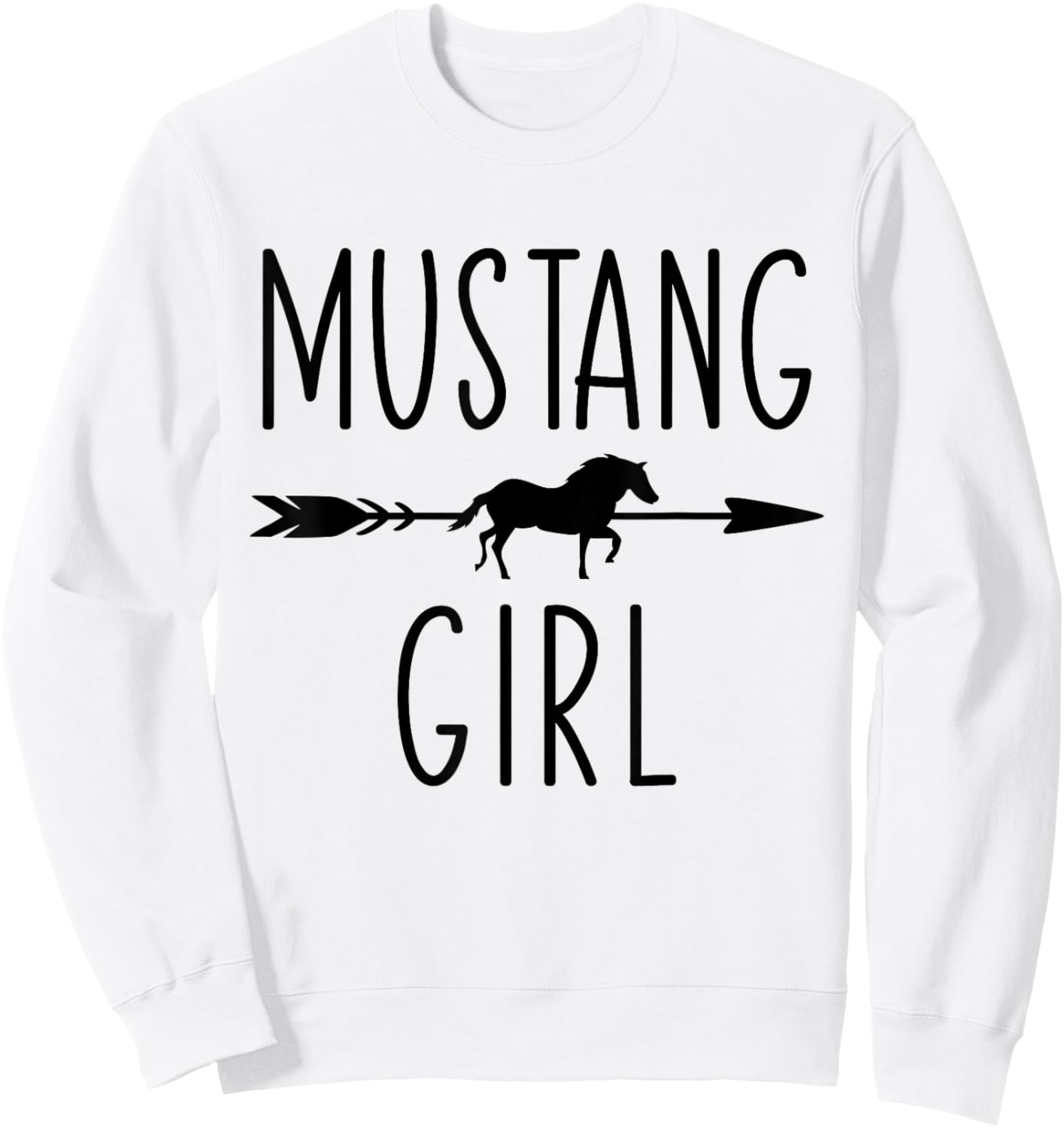 Equestrian Mustang Horse Girl Horses Lover Riding Racing Sweatshirt - Sweatshirt | White