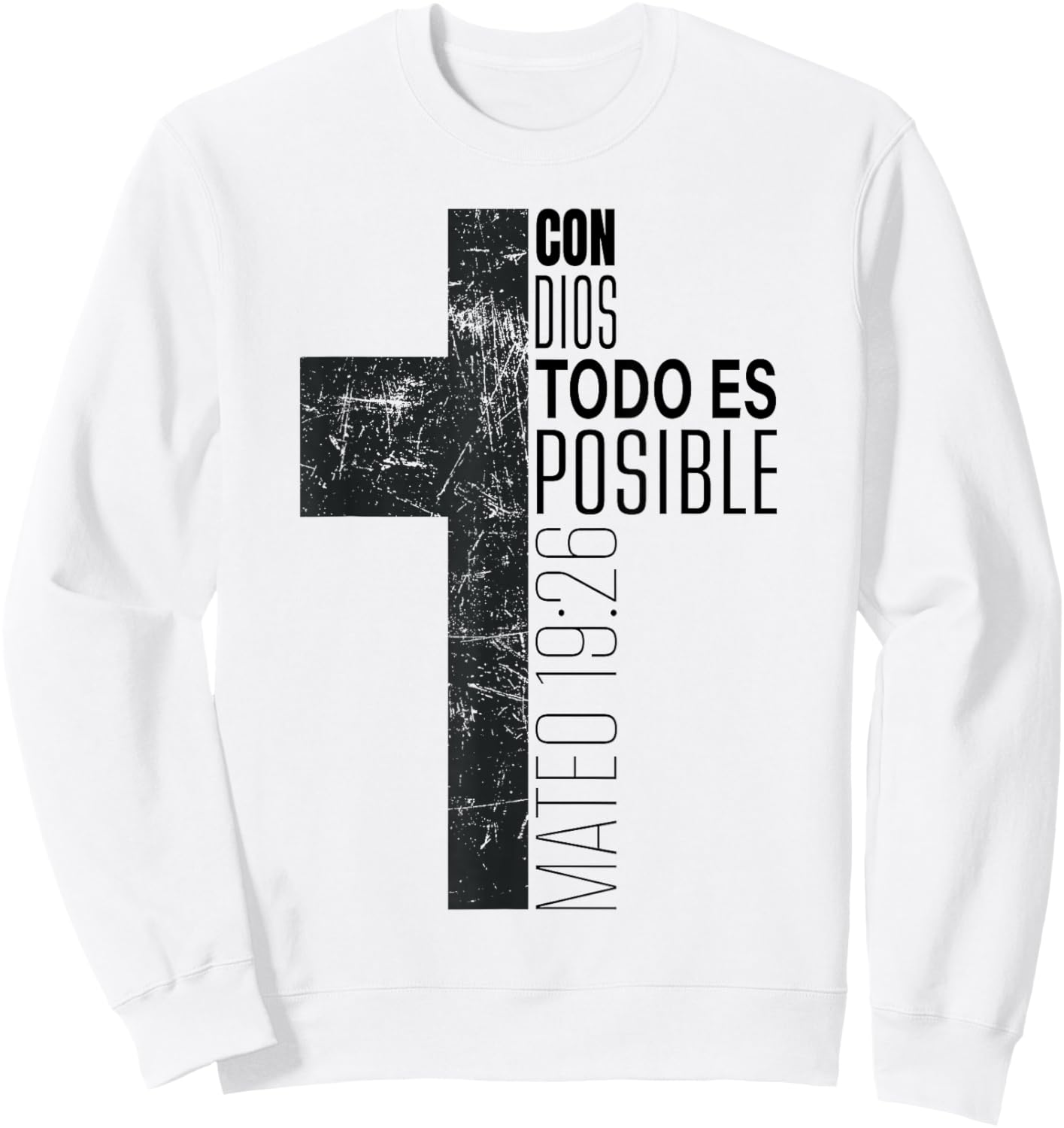 Con Dios Todo Es Posible Christian Spanish Bible Verse Gifts Sweatshirt - Sweatshirt | White
