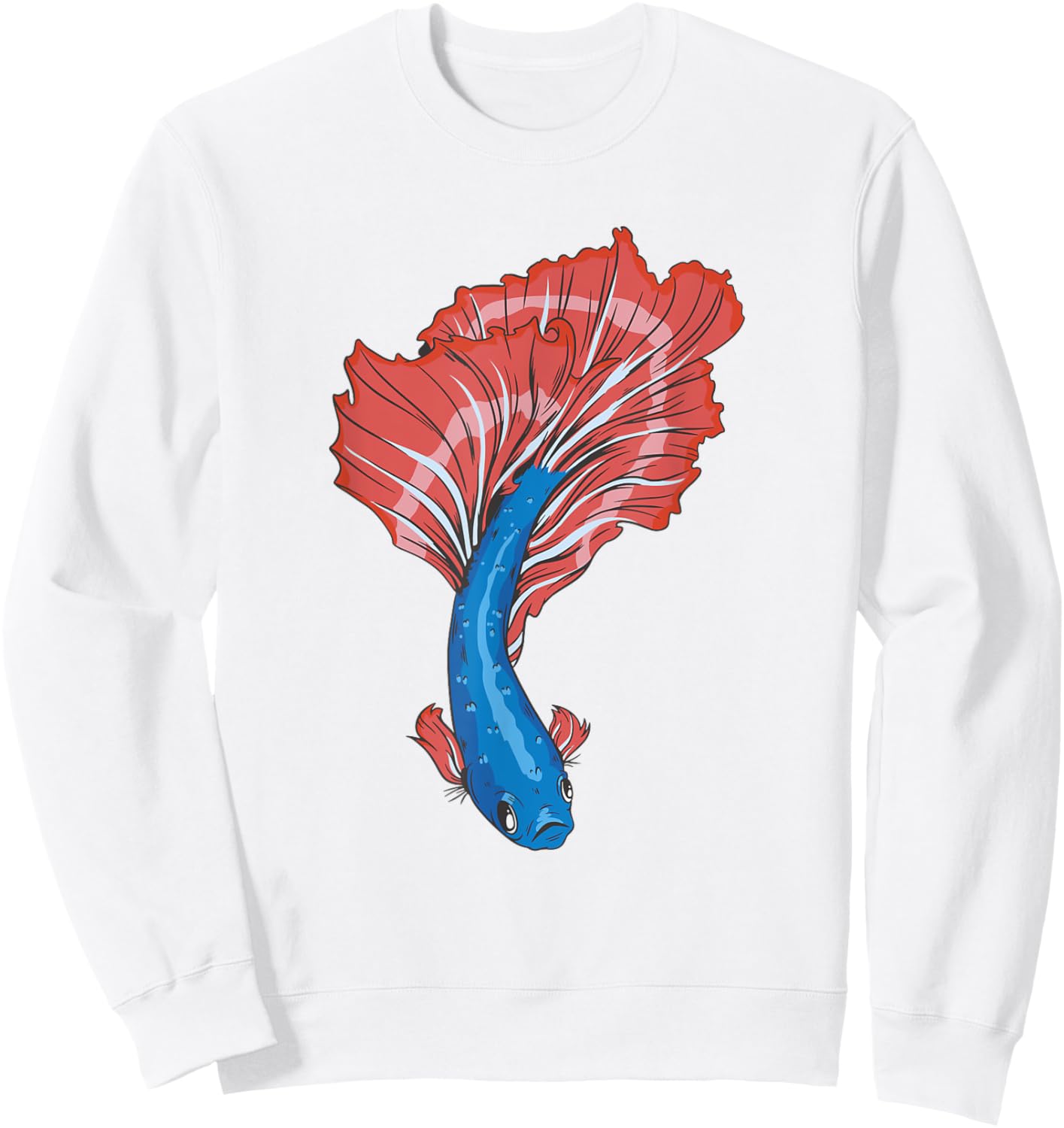 Betta Fish Swimming Fishes Sweatshirt - Sweatshirt | White