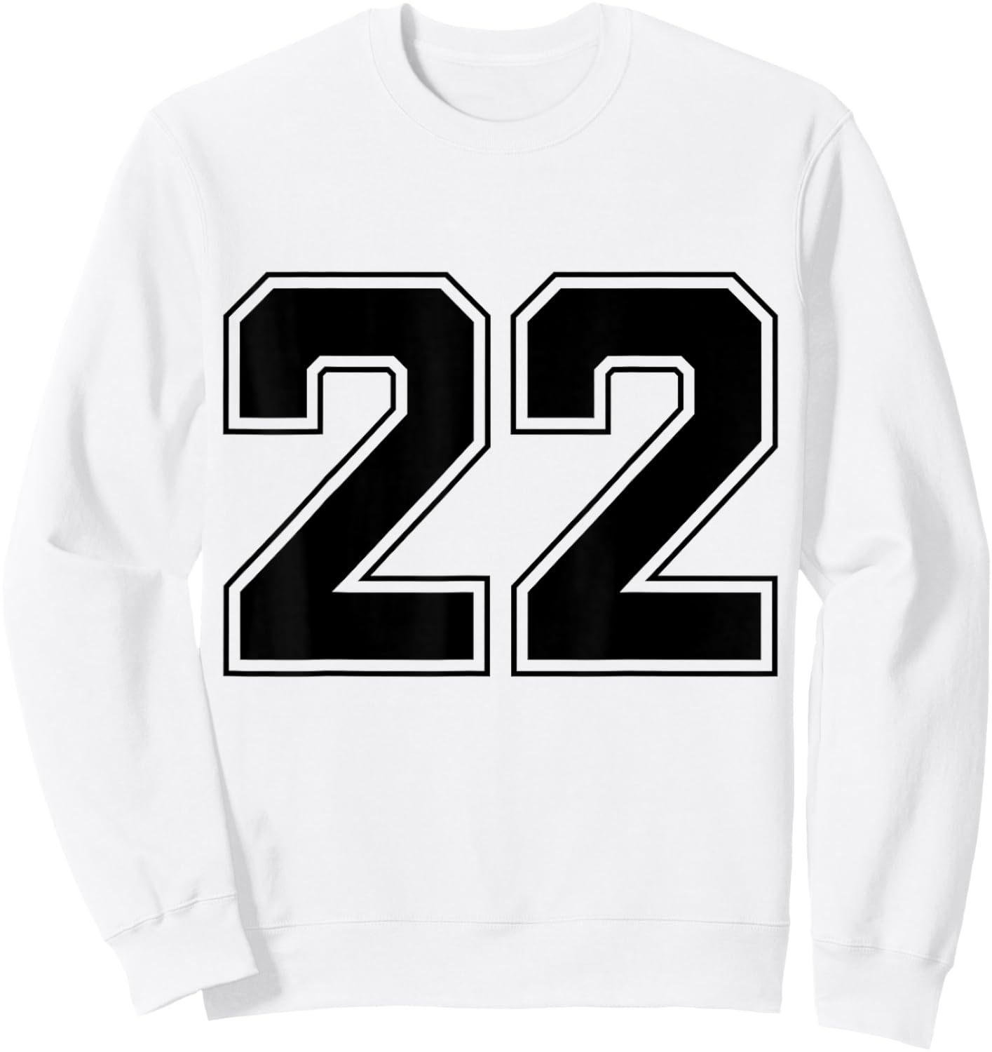 Number 22 Big Bold Capital Varsity Alphabet Monogram Sweatshirt - Sweatshirt | White
