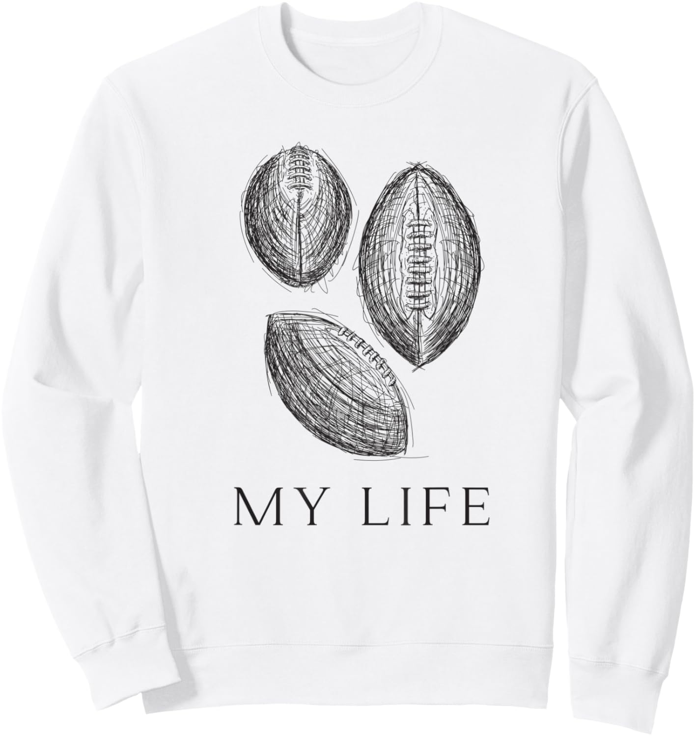 My Life Football Sweatshirt - Sweatshirt | White