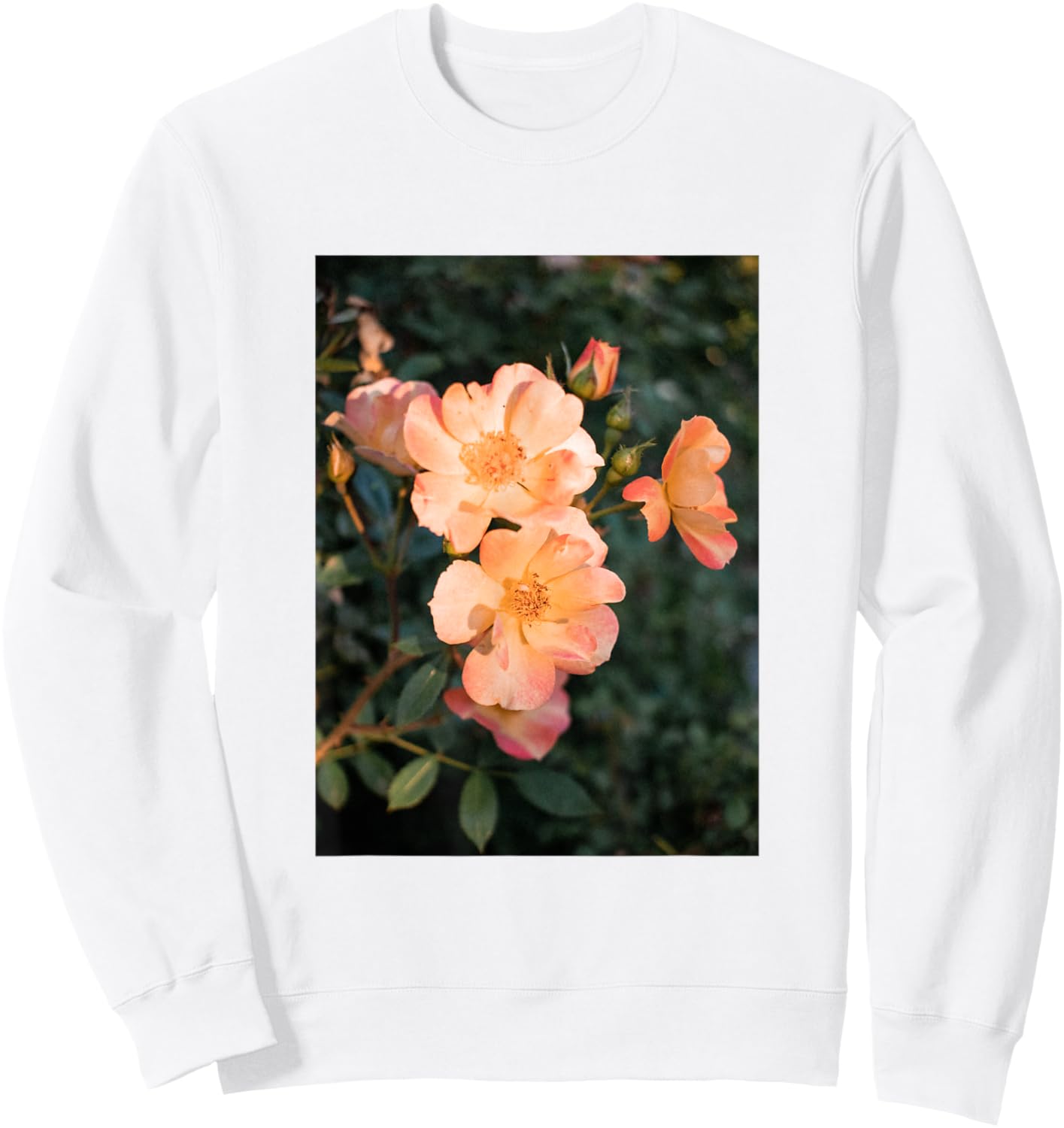 Aesthetic Wildflower Streetwear Flower Fashion Sweatshirt - Sweatshirt | White