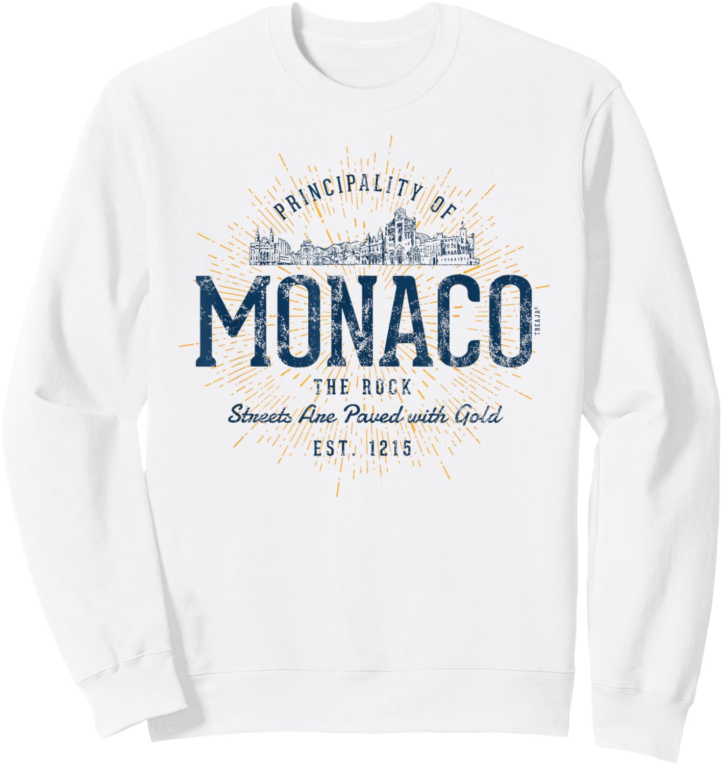 Retro Style Vintage Monaco Sweatshirt - Sweatshirt | White