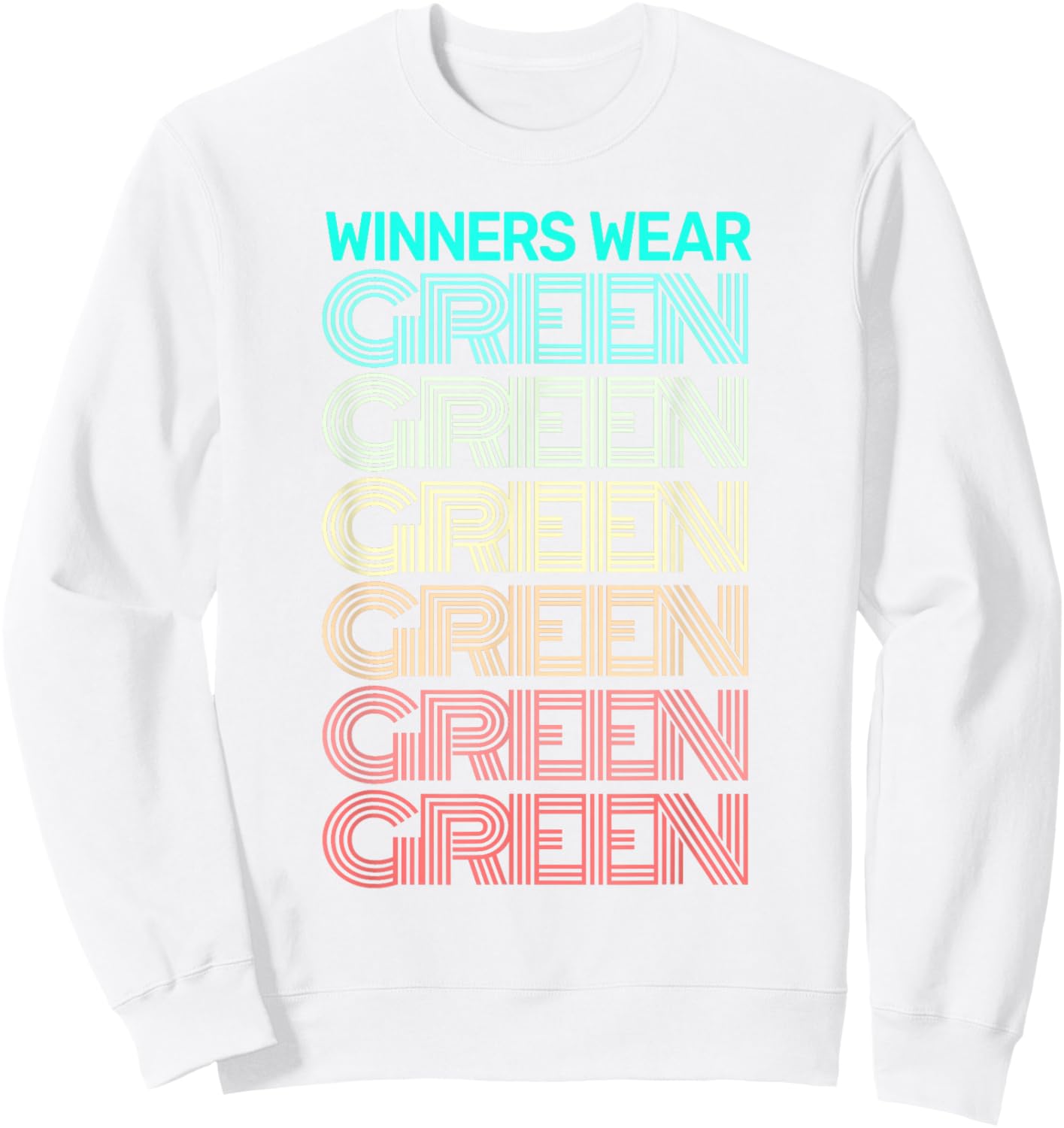 Retro WINNERS WEAR GREEN Team Color War Game Summer Camp Sweatshirt - Sweatshirt | White