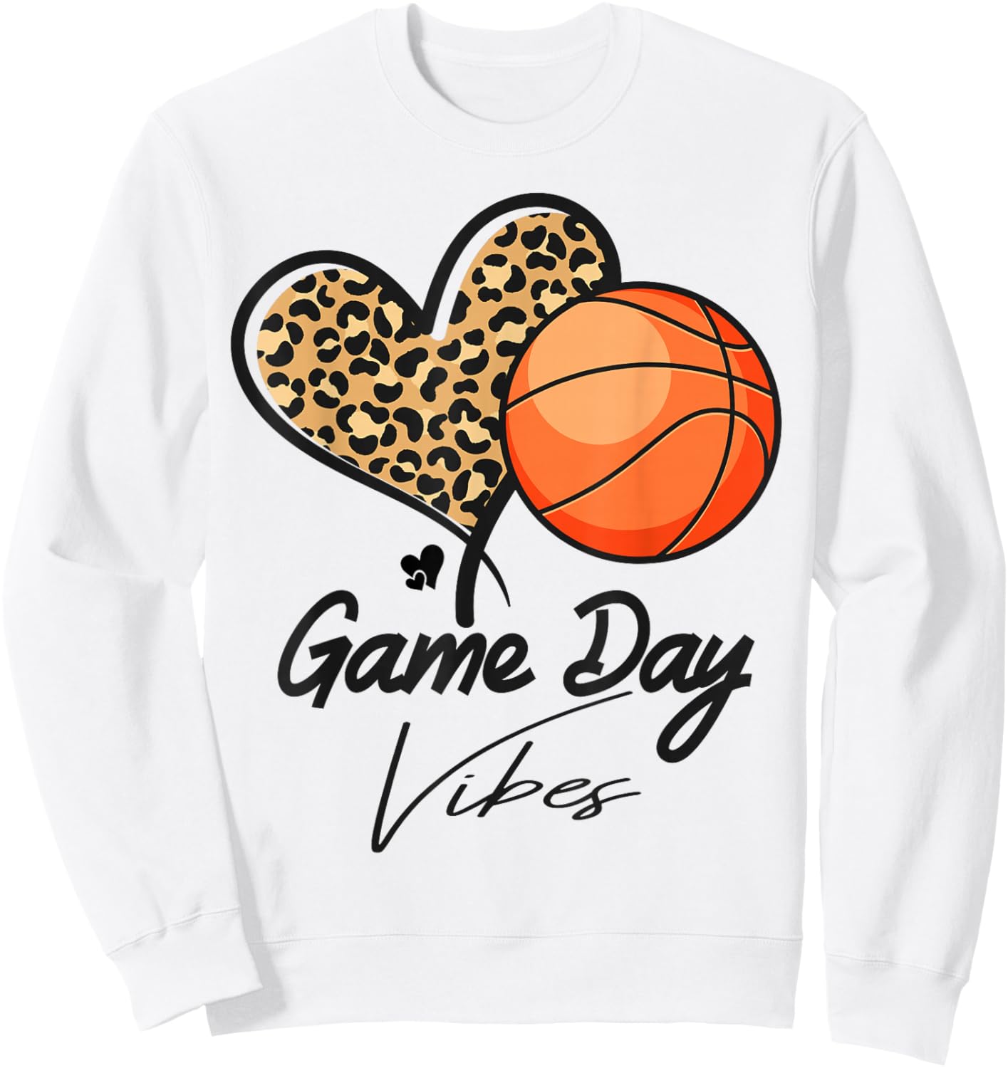 America basketball Game Day Vibes basketball Mom leopard Sweatshirt - Sweatshirt | White
