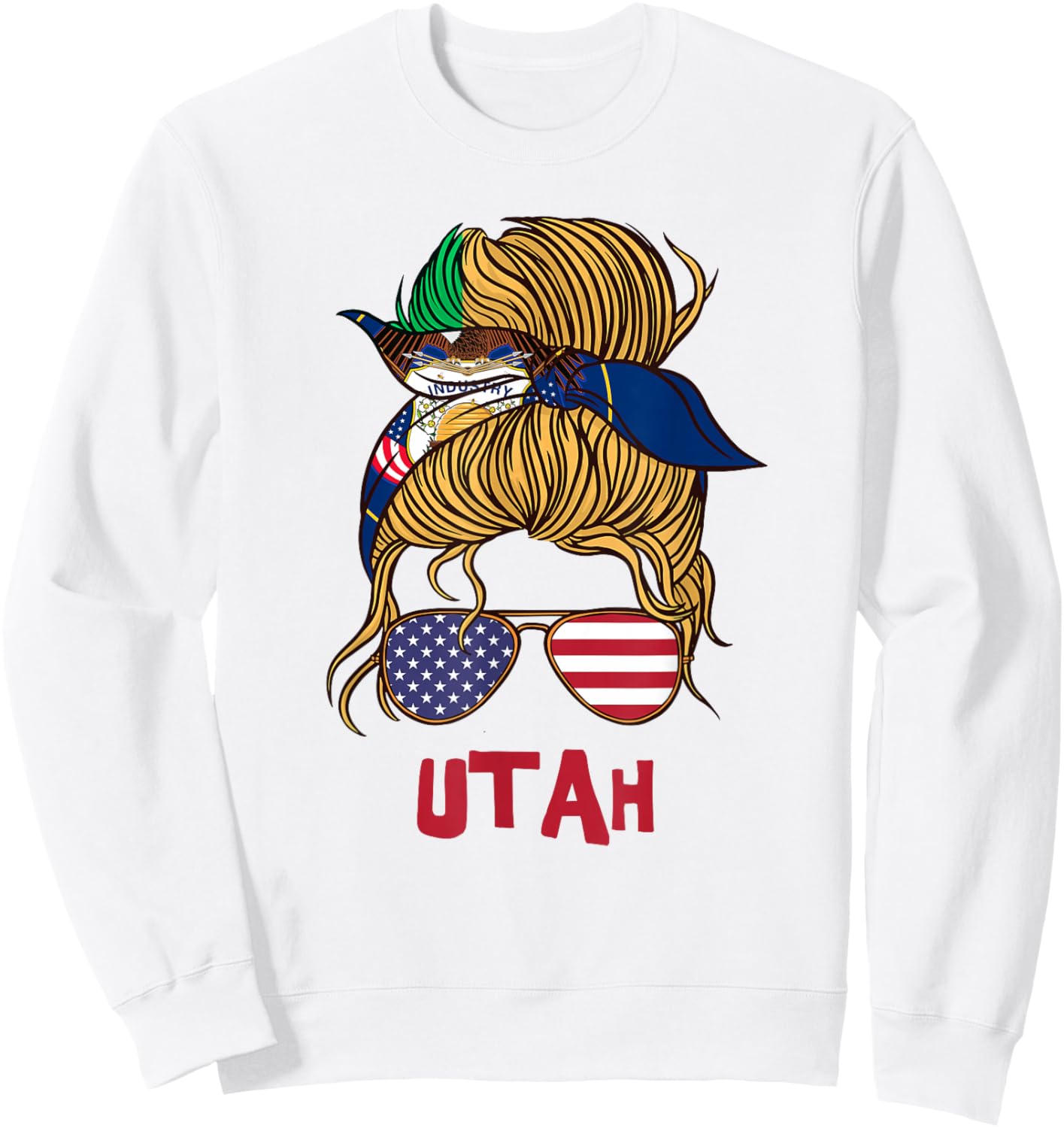 Utah for Girls Utah proud State Flag Sweatshirt - Sweatshirt | White