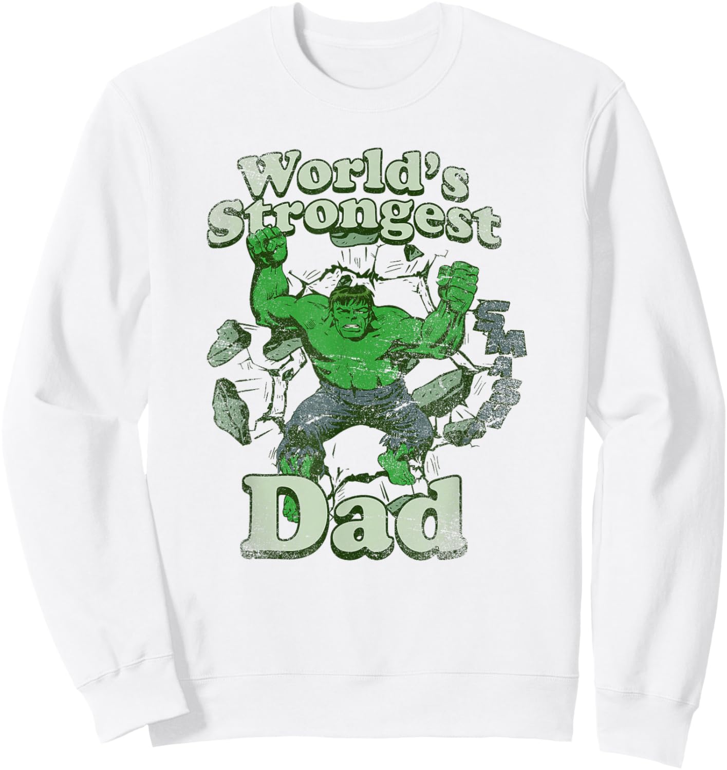 Marvel Father's Day Hulk World's Strongest Dad Sweatshirt - Sweatshirt | White