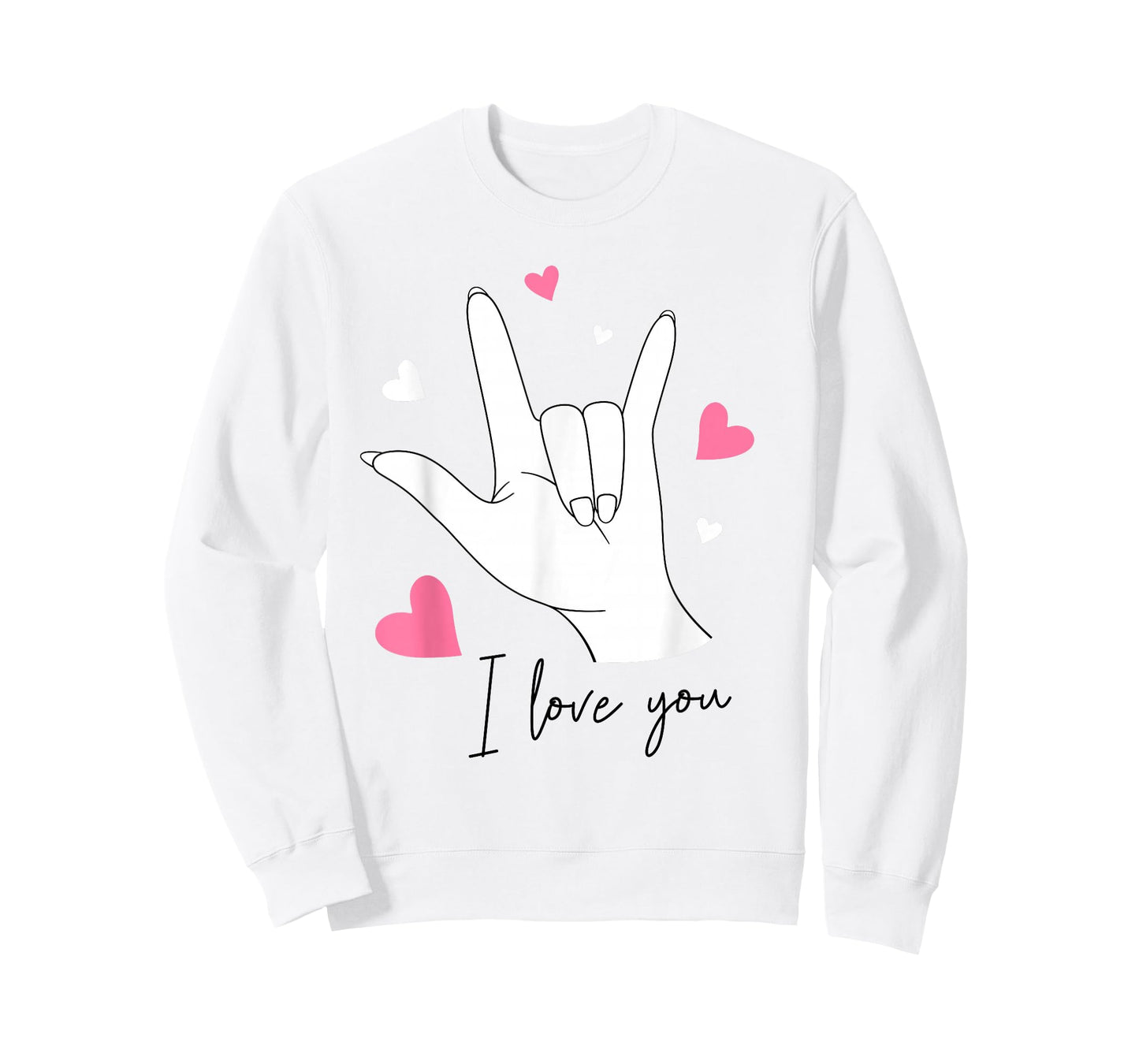 Funny Valentines Day I Love You Hand Sign Language ASL Heart T-Shirt