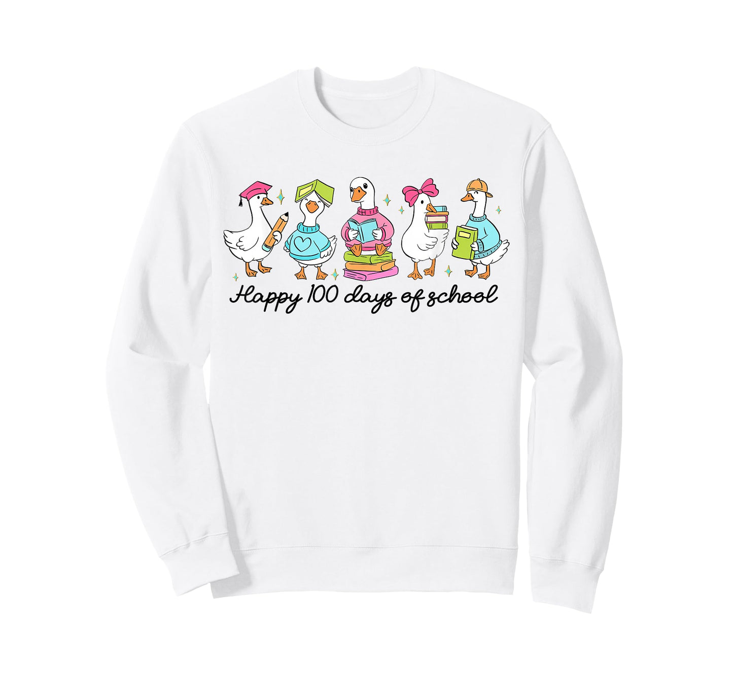 Happy 100 Days of School Goose 100th Day of School Teacher T-Shirt