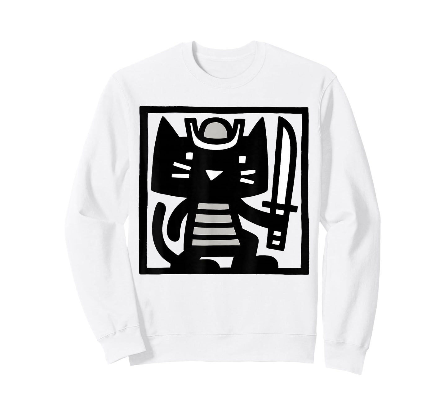 Samurai Cat Illustration – Warrior Cat with Sword T-Shirt