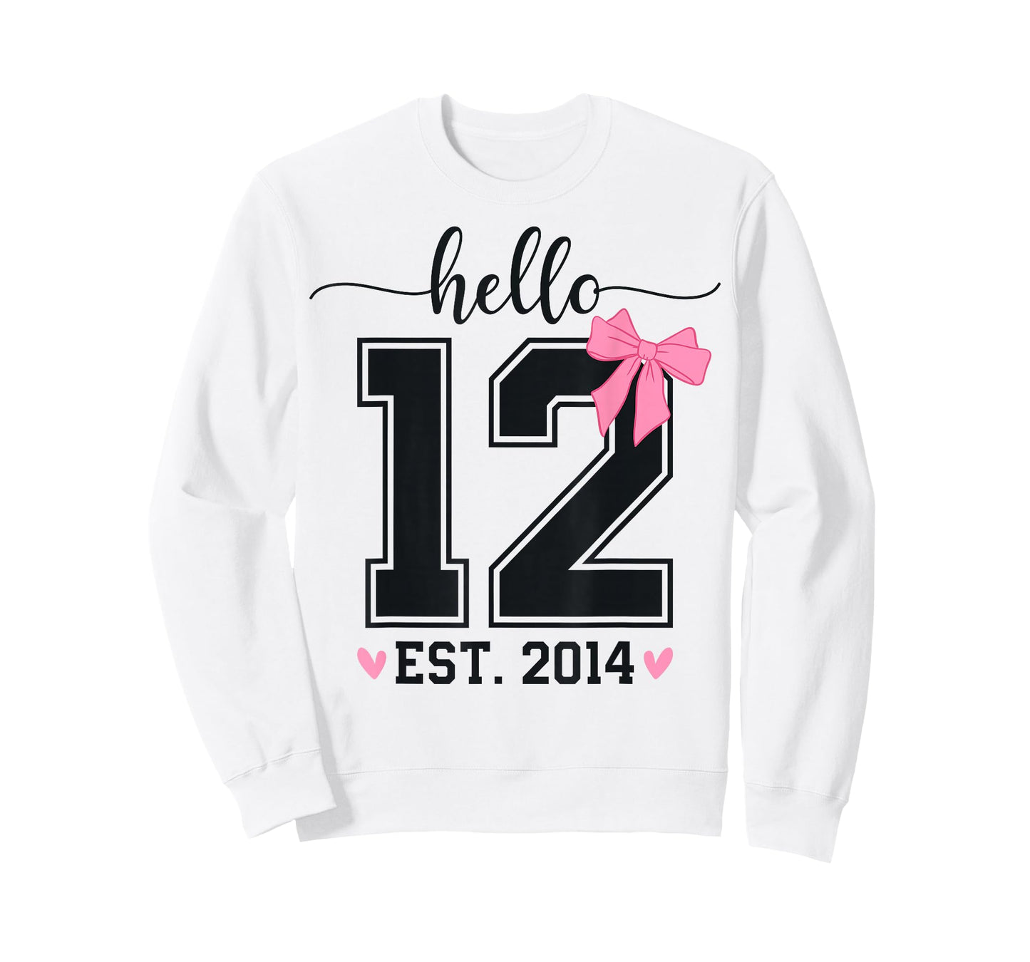 Hello Twelve EST 2014 12th Birthday Coquette 12 Year Girl T-Shirt