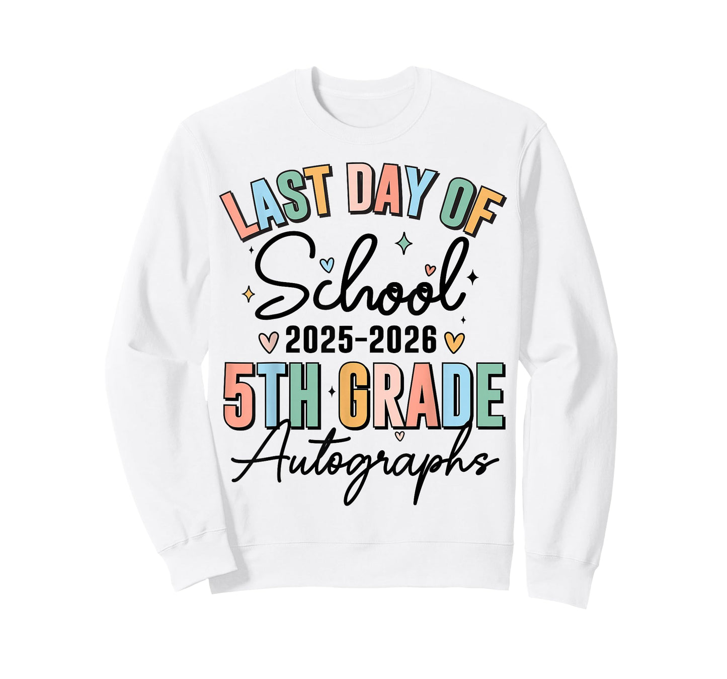 Last Day of School Autograph 5th Grade Graduation Boys Girls T-Shirt