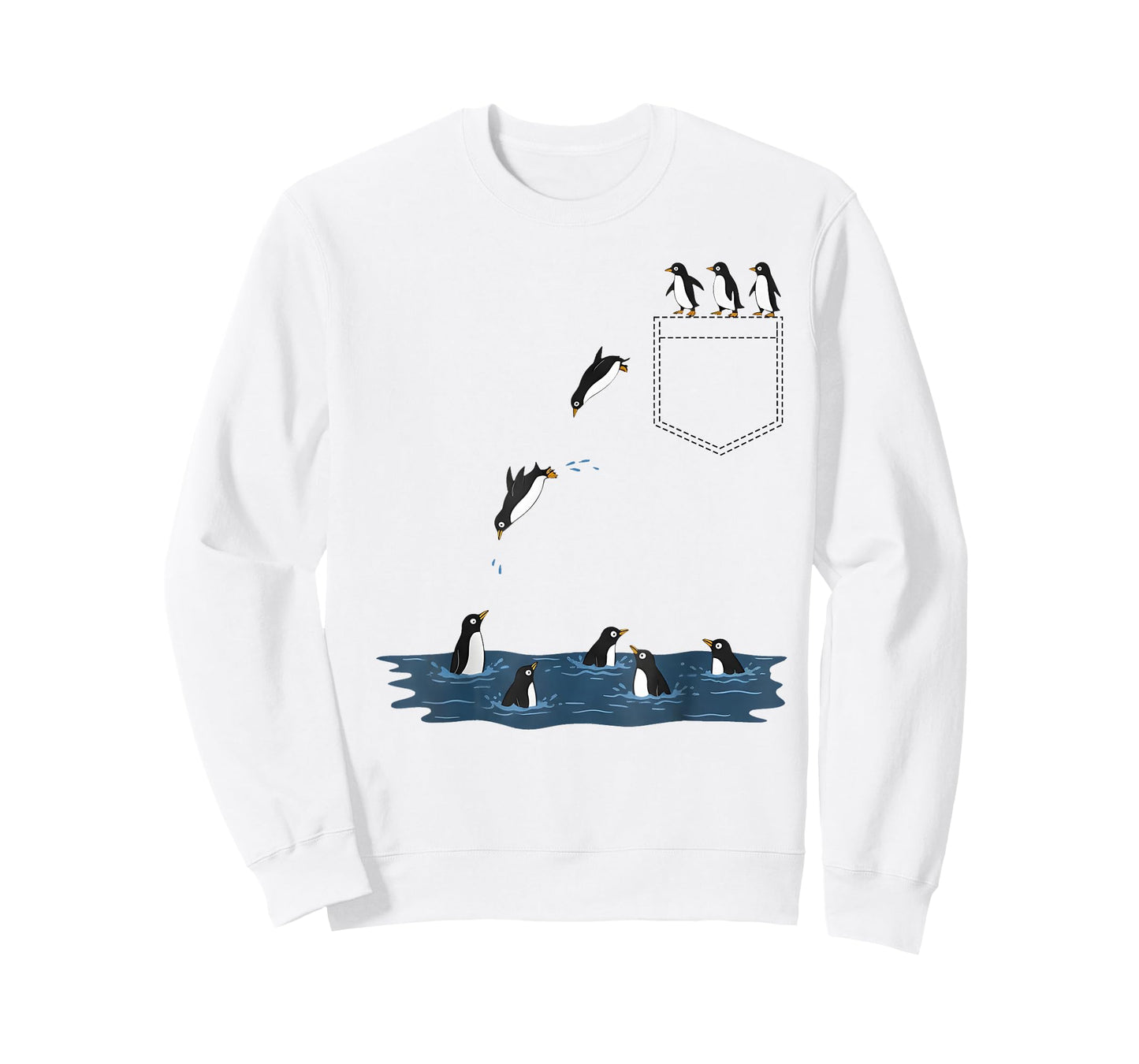 Funny Penguin Pocket Cute Diving Penguin for Animal Lover T-Shirt