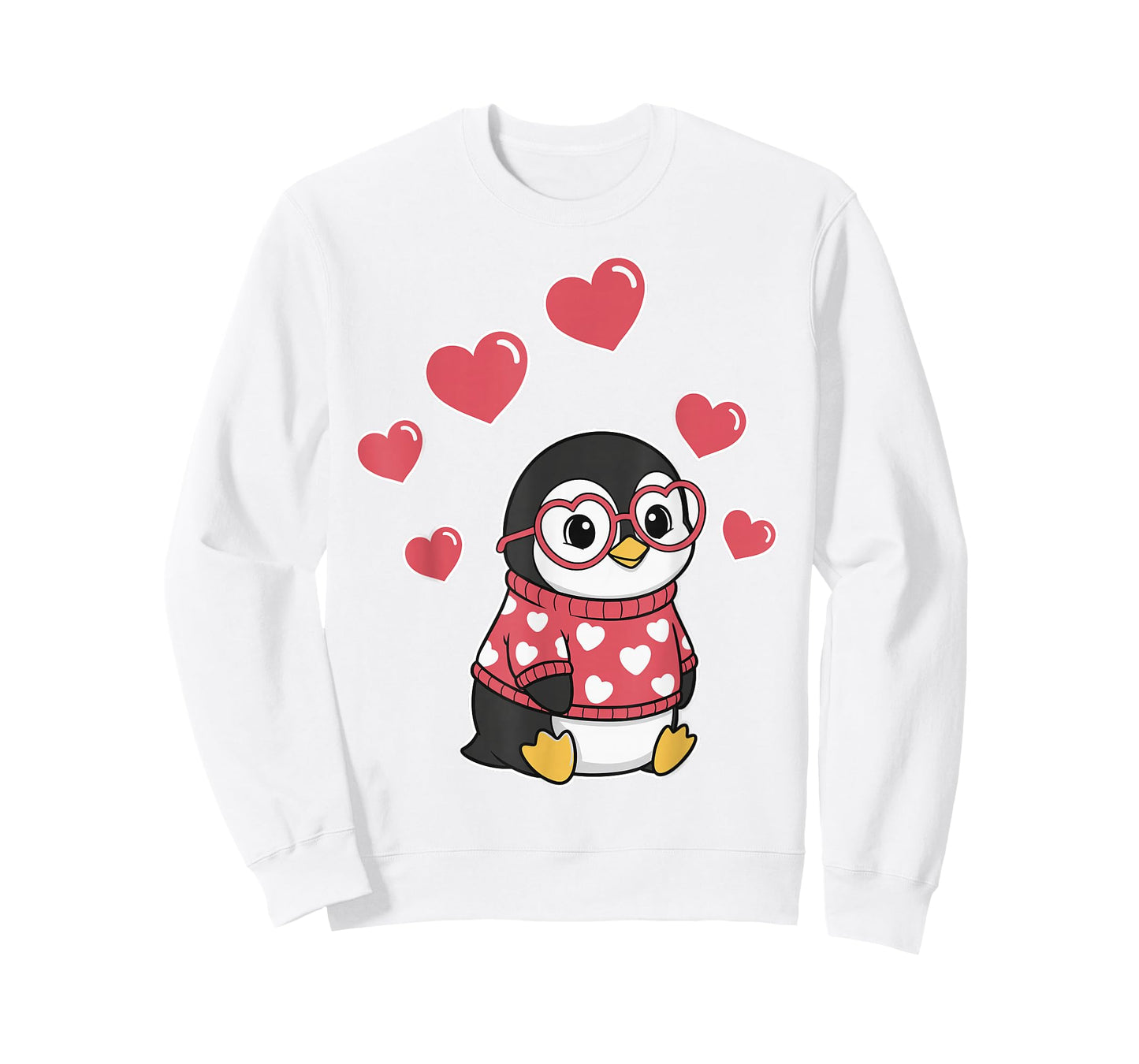 Kawaii Penguin with Hearts Funny Penguin Lover for Girls T-Shirt