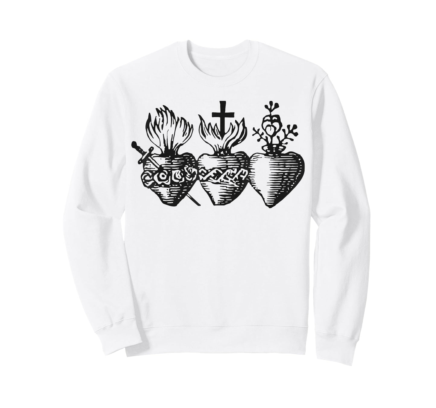 Three Hearts of The Holy Sacred Heart of Jesus Mary Joseph T-Shirt