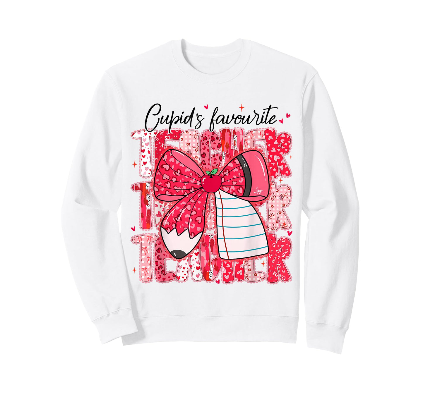 Coquette Bow Pencil Cupid's Favorite Teacher Valentines Cute T-Shirt