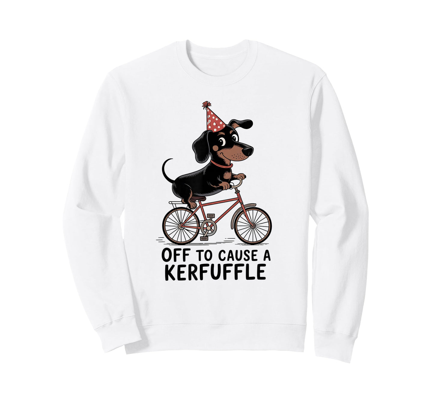 Off to Cause A Kerfuffle Dachshund Witch Bicycle Forest Ride T-Shirt