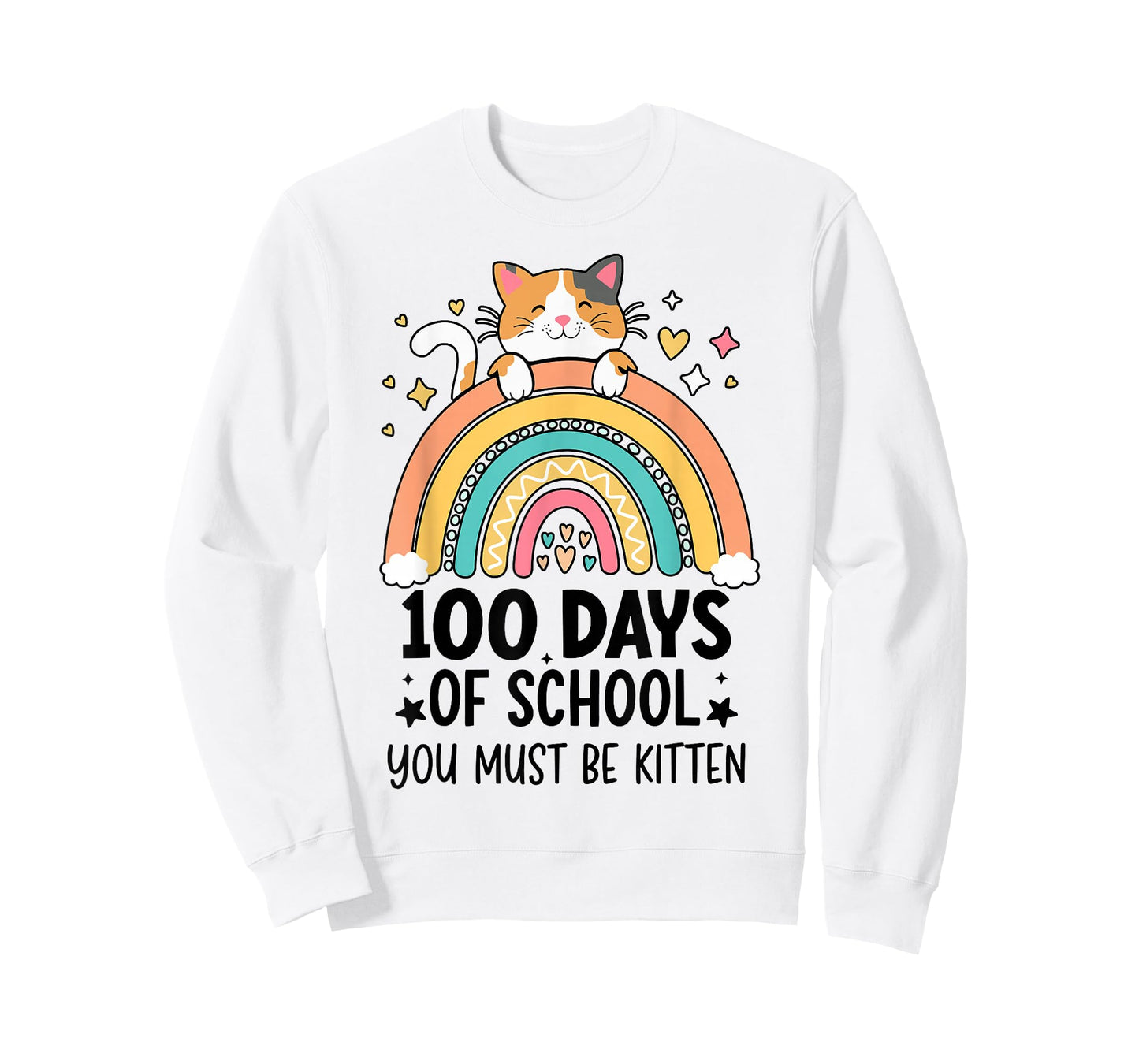 100 Day of School cat for Girls Kids Cat 100th Day of School T-Shirt