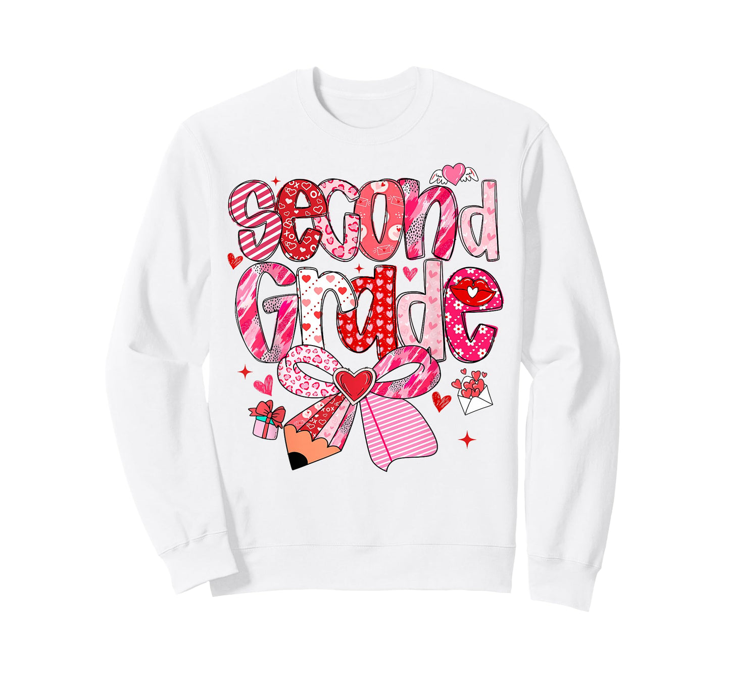 Second 2nd Grade Valentines Day Coquette Bow Teachers Girls T-Shirt