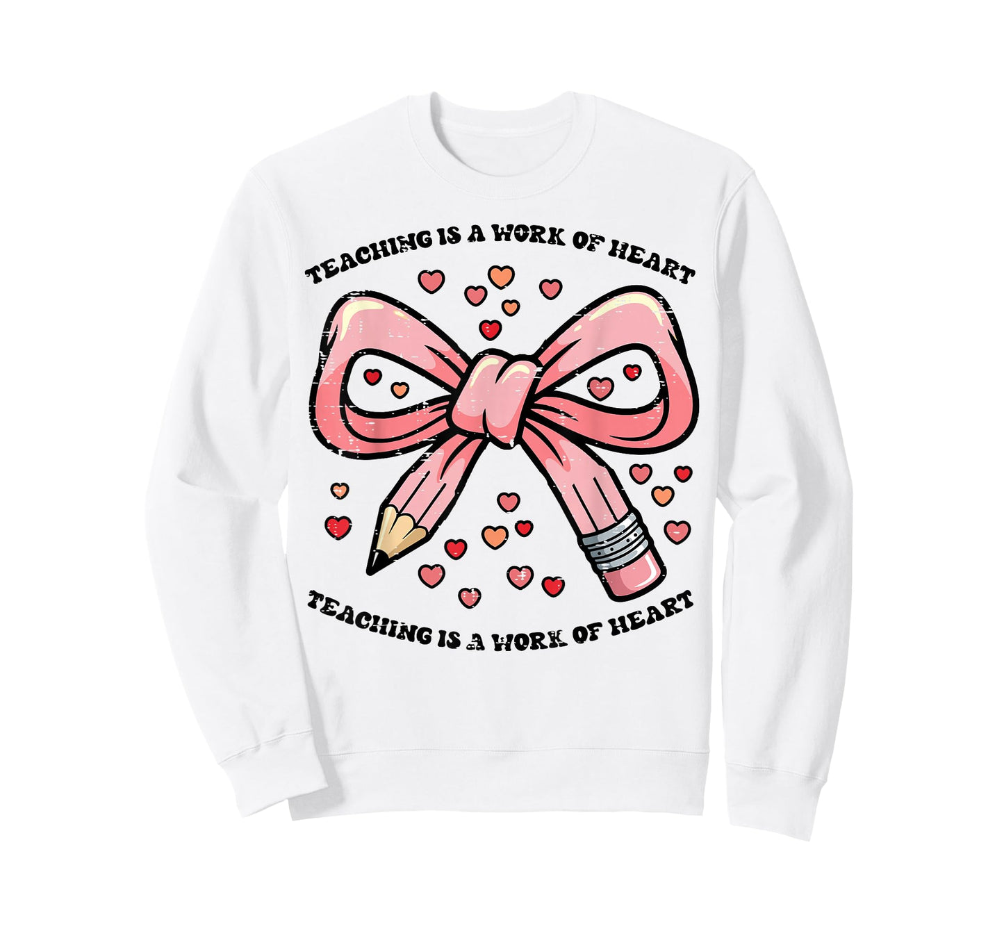 Valentines Day Teaching Work of Art Heart Bow Teacher Women T-Shirt