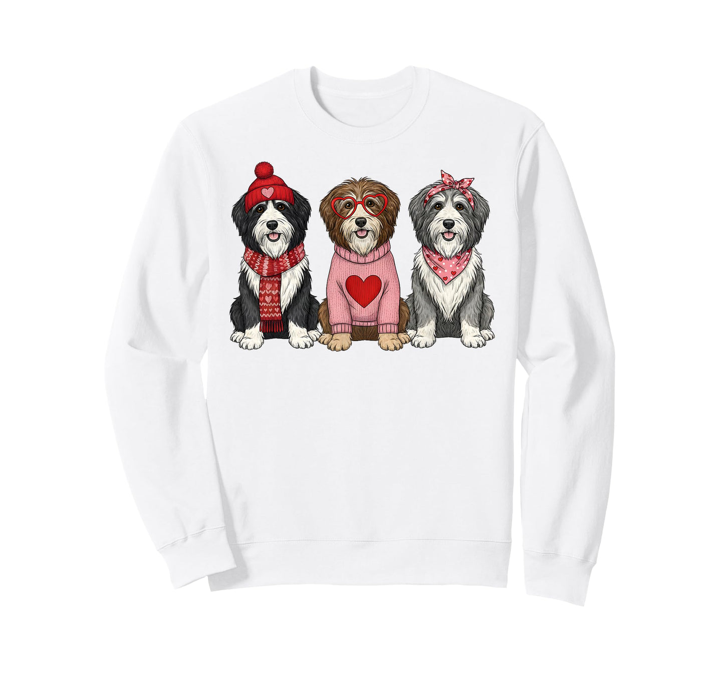 Cute Bearded Collie Valentine Dog T-Shirt