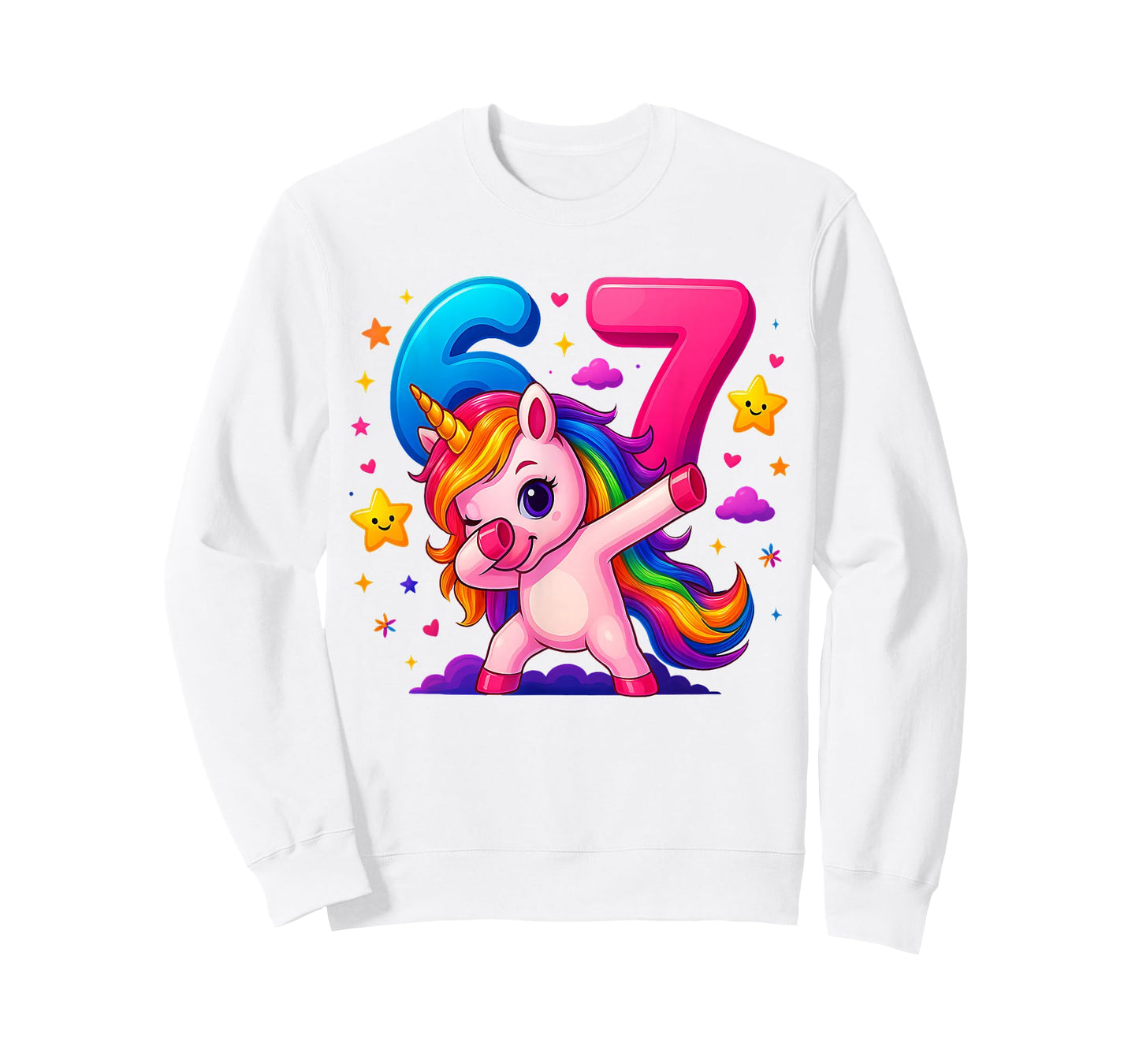 67 Unicorn for Girls Six Seven Meme Brainrot Funny Kids Girl T-Shirt