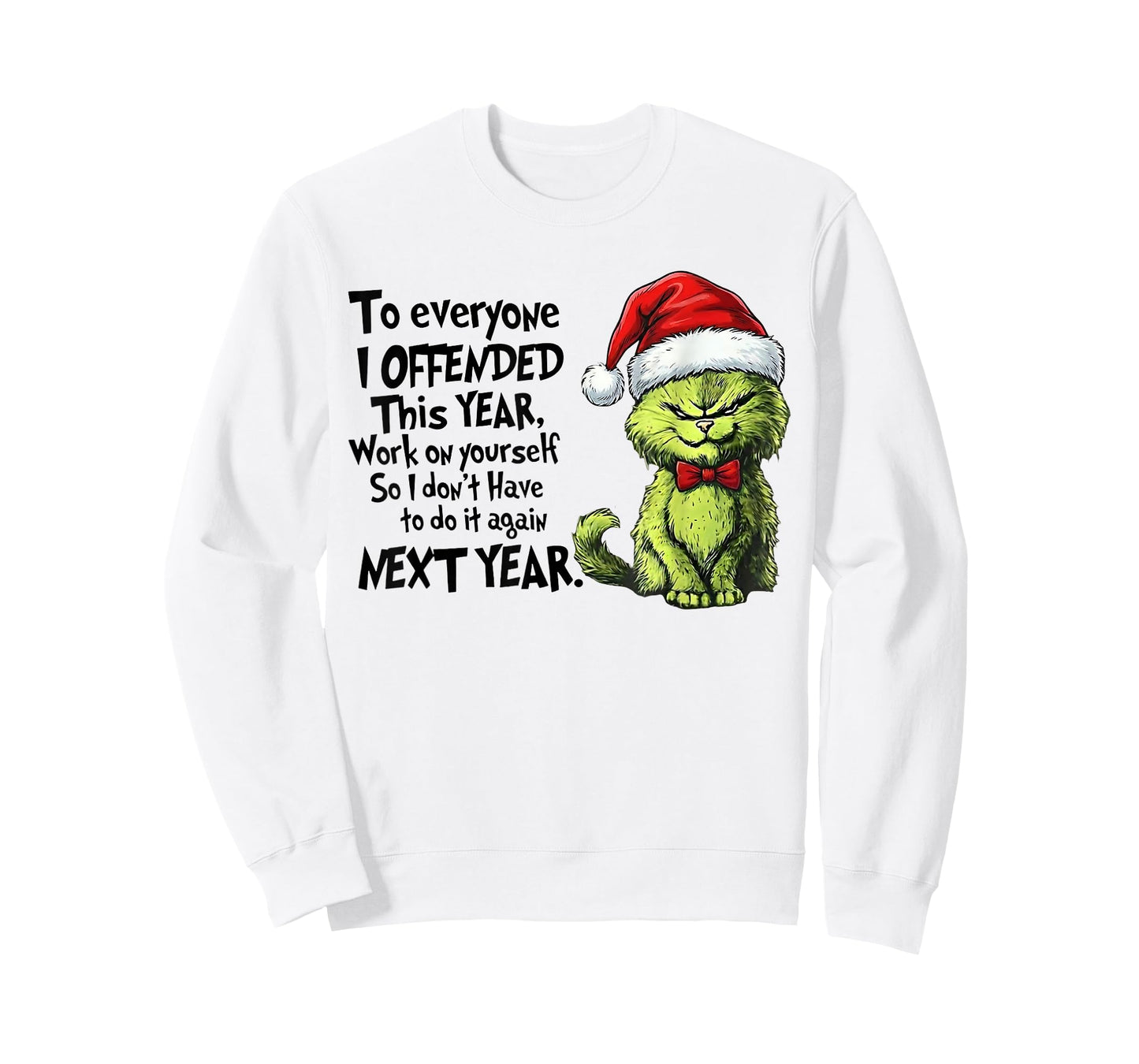 Funny Christmas Cat to Everyone I Offended This Year Xmas T-Shirt