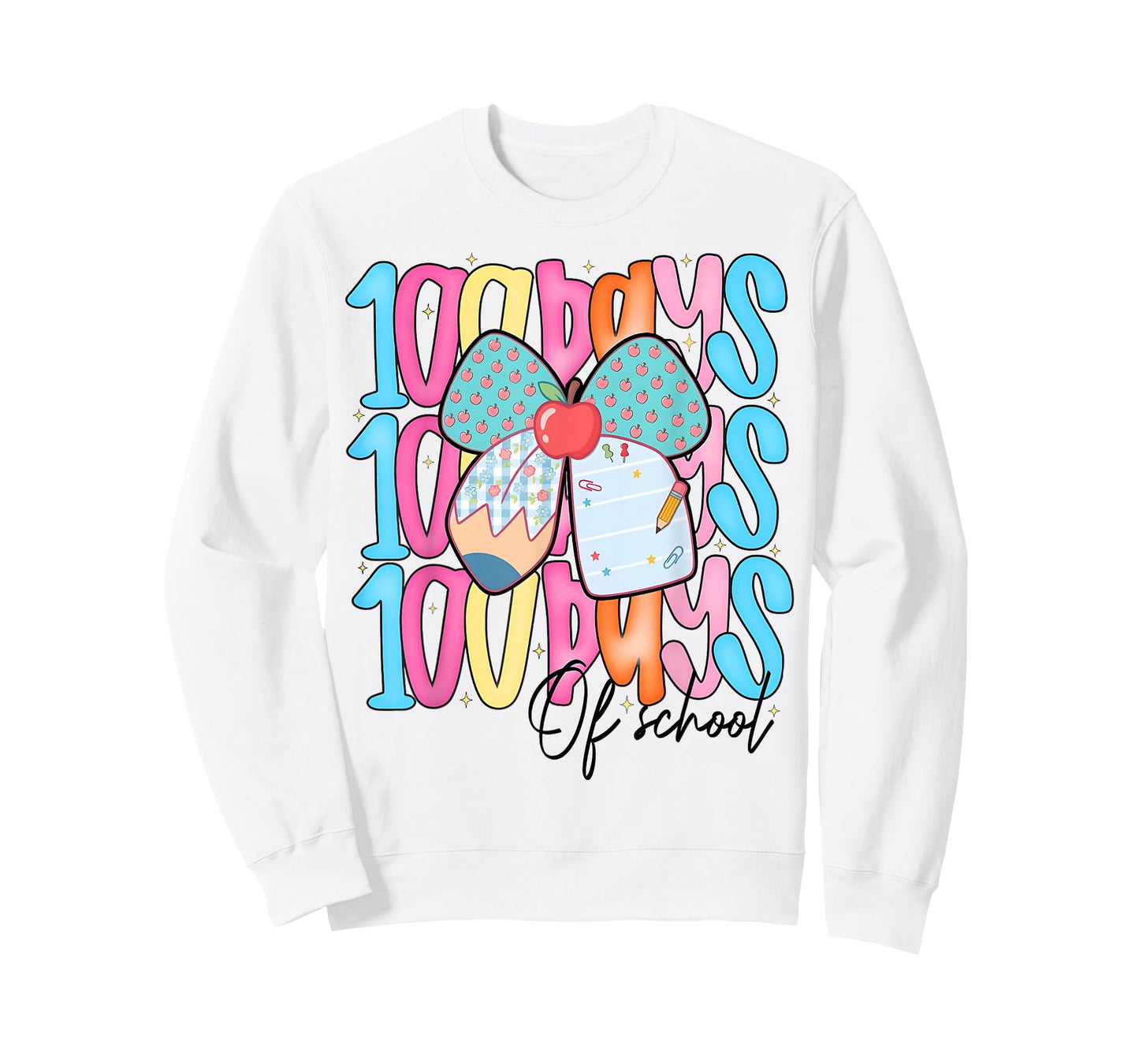 100 Days of School Coquette Pencil Bow Girl Women Teacher T-Shirt