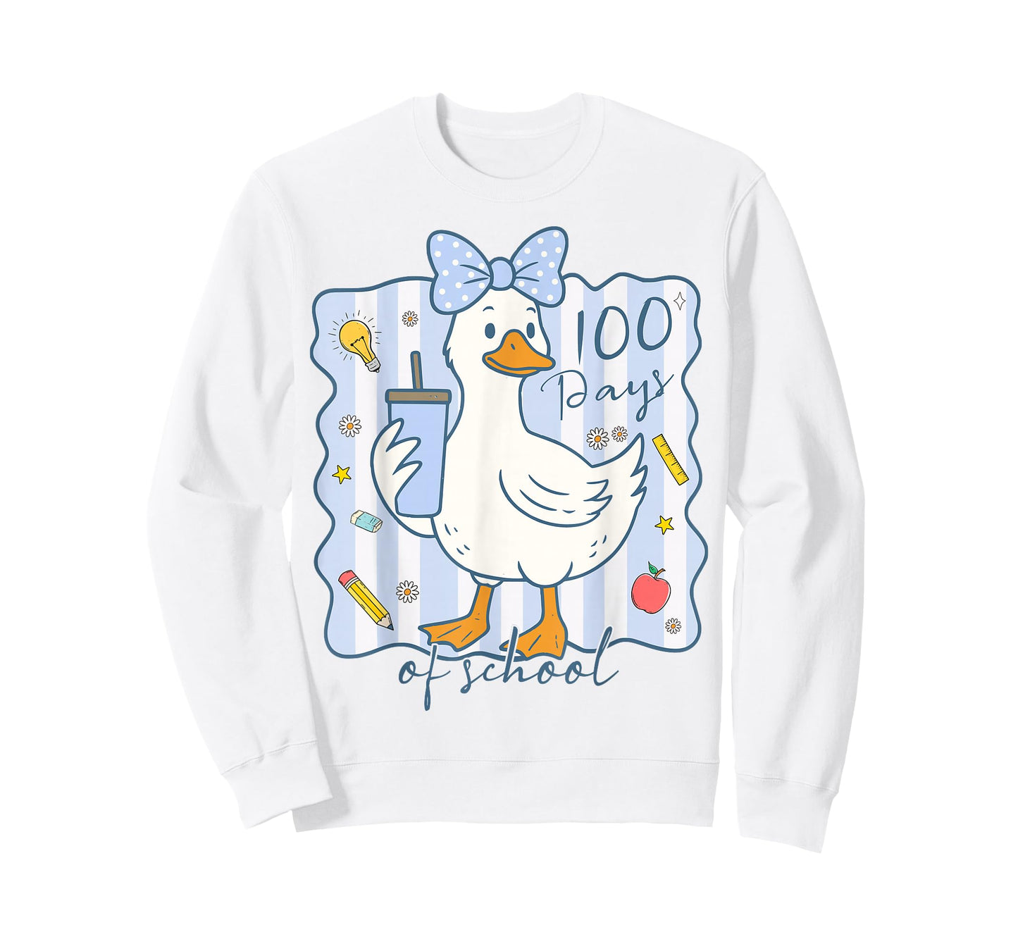 100 Days of School Goose 100th Day of School Boys Girls Kids T-Shirt