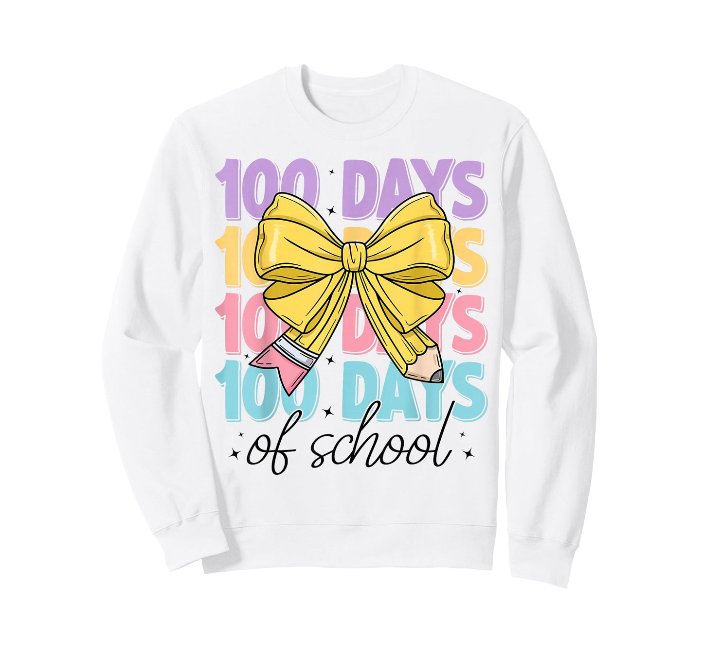 100 Days of School Girls Coquette Bow 100th Day of School T-Shirt