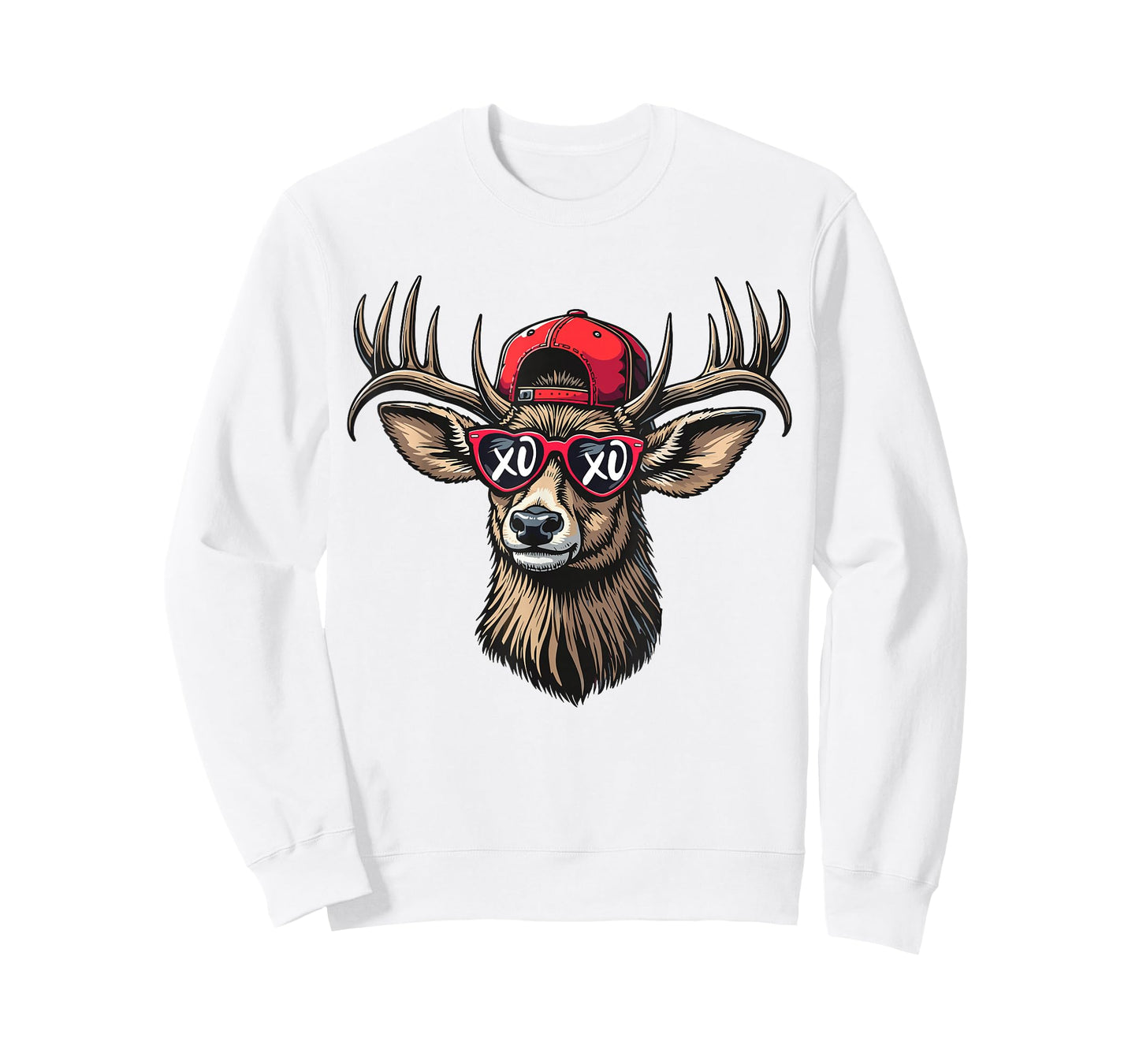 Fun Camo Deer Head Buck Hunting Cap Men Boy Valentine's Day T-Shirt