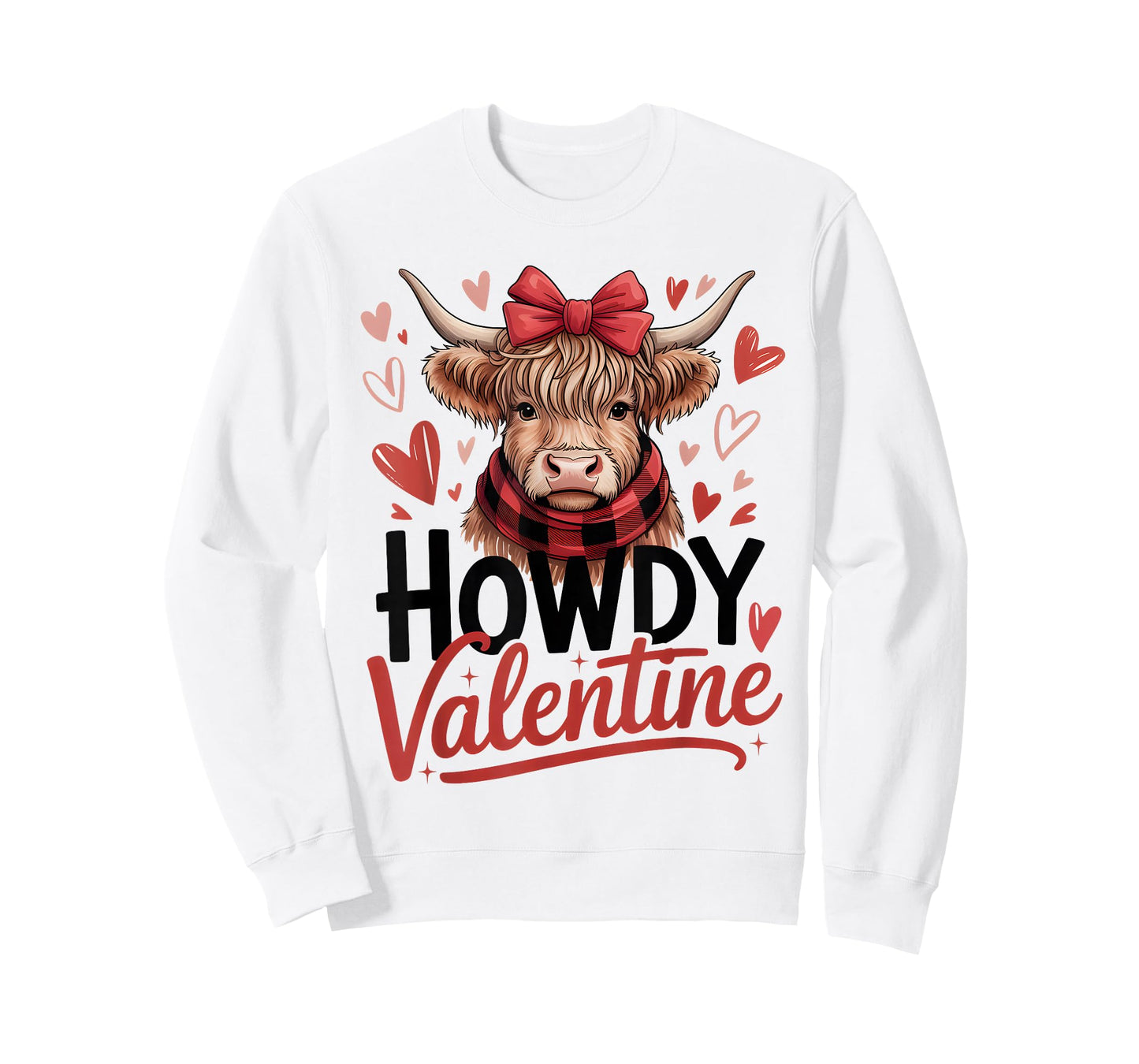 Howdy Valentine Highland Cow Valentine’s Day Cows Lover Fun T-Shirt