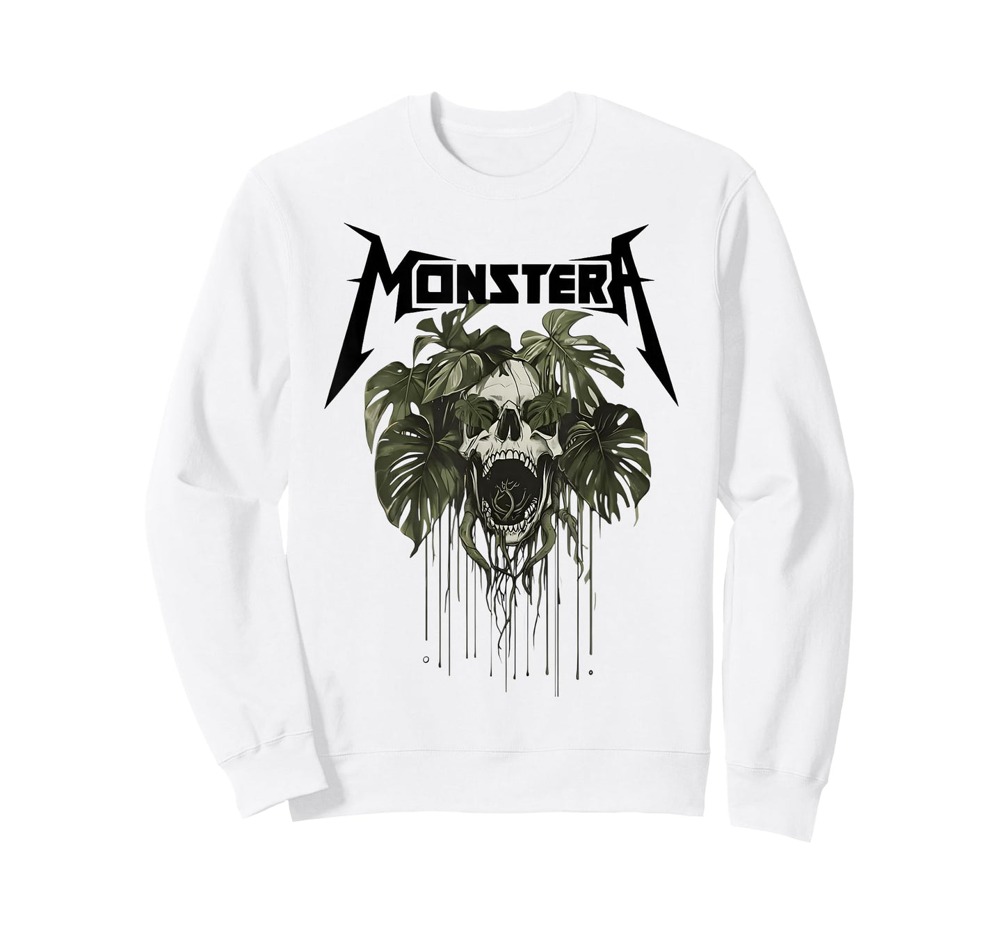 Monstera Funny Skull Plant Lover Grunge Gardener Women Men T-Shirt