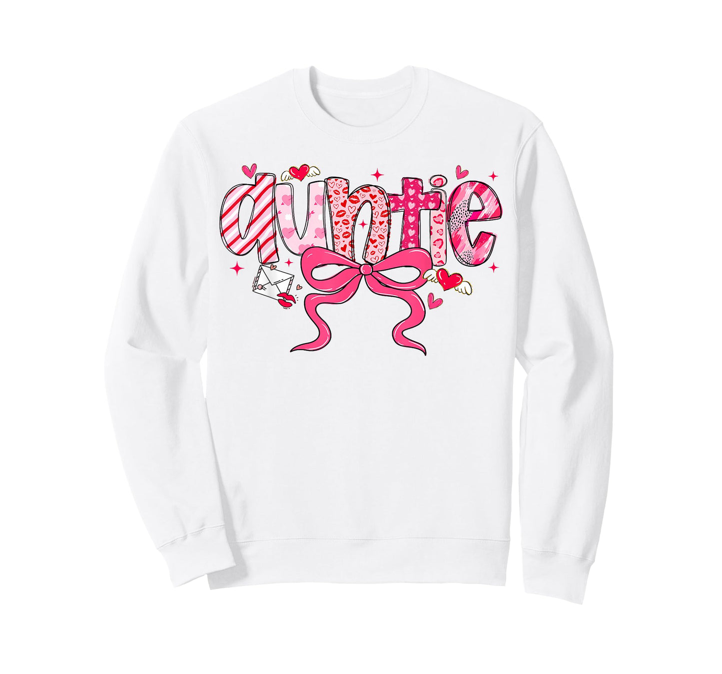 Auntie Valentine Heart Aunt Valentines Day Coquette Bow T-Shirt