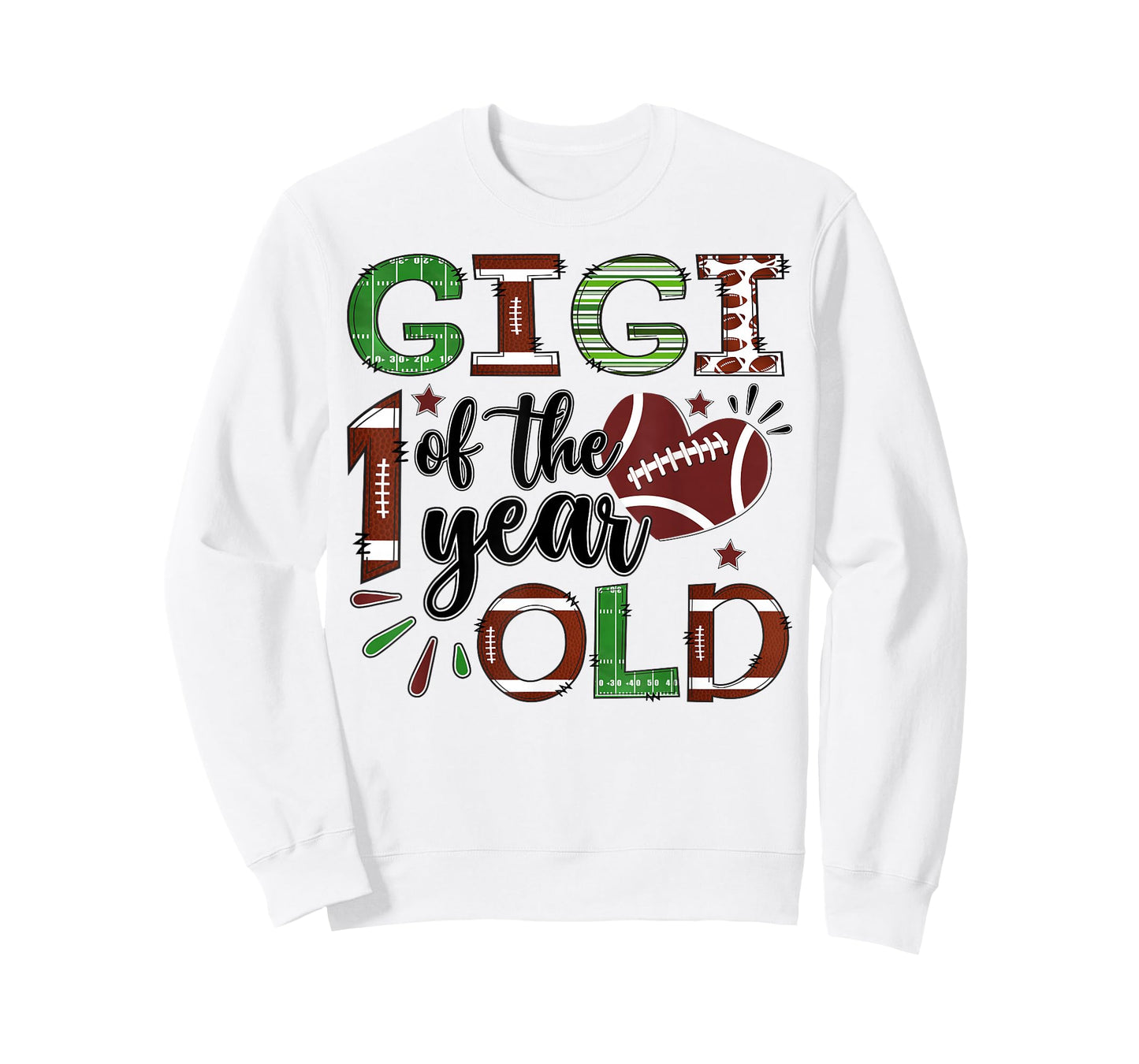 Gigi of The 1 Year Old Football 1st Birthday Boy Matching T-Shirt