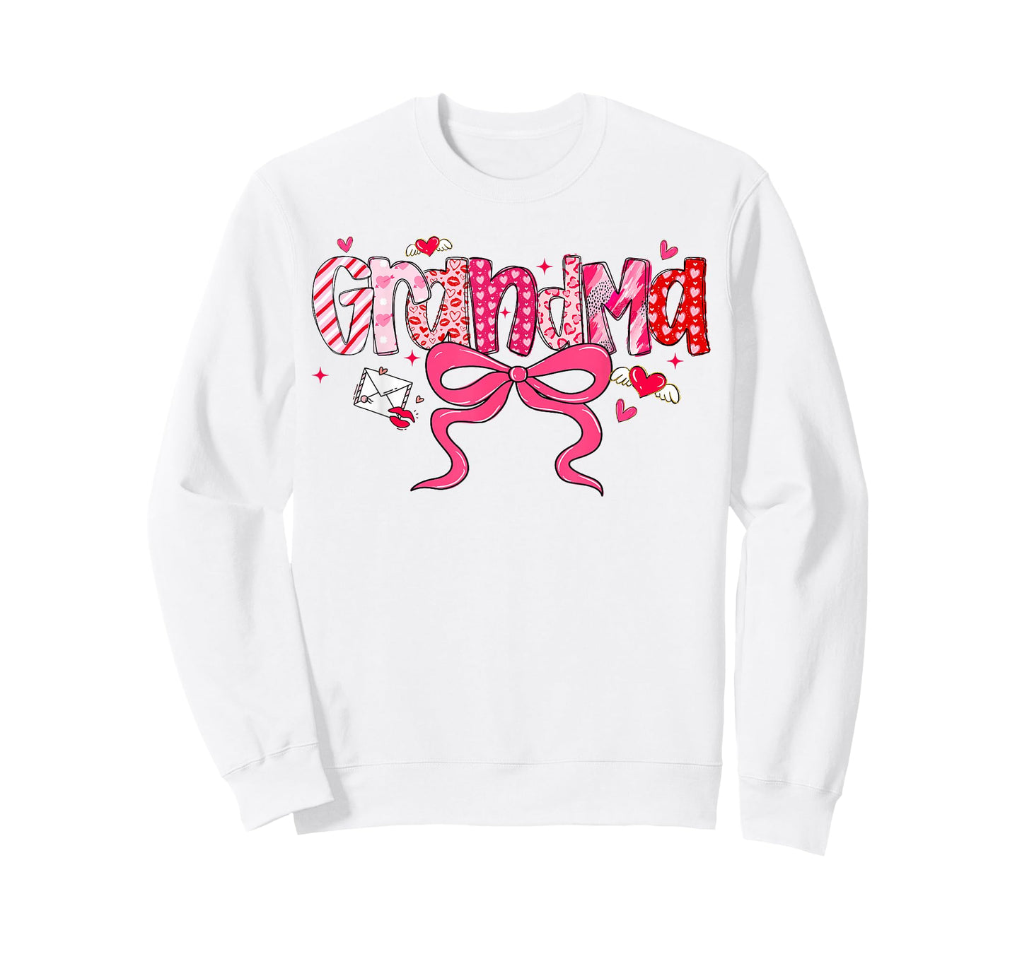 Grandma Valentine Cute Heart Valentines Day Coquette Bow T-Shirt