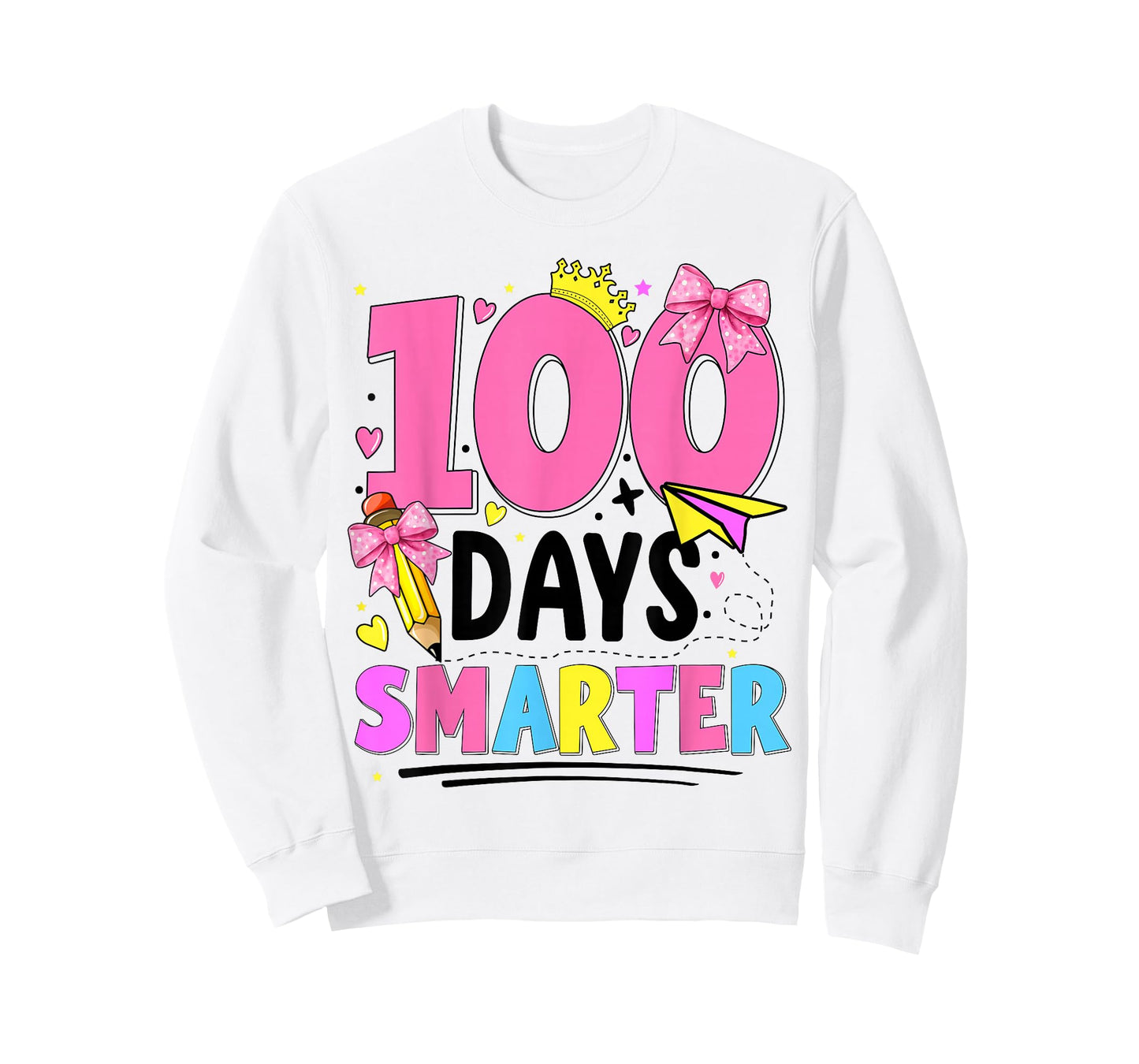 Girls 100 Days of School Coquette Bow 100th Day of School T-Shirt