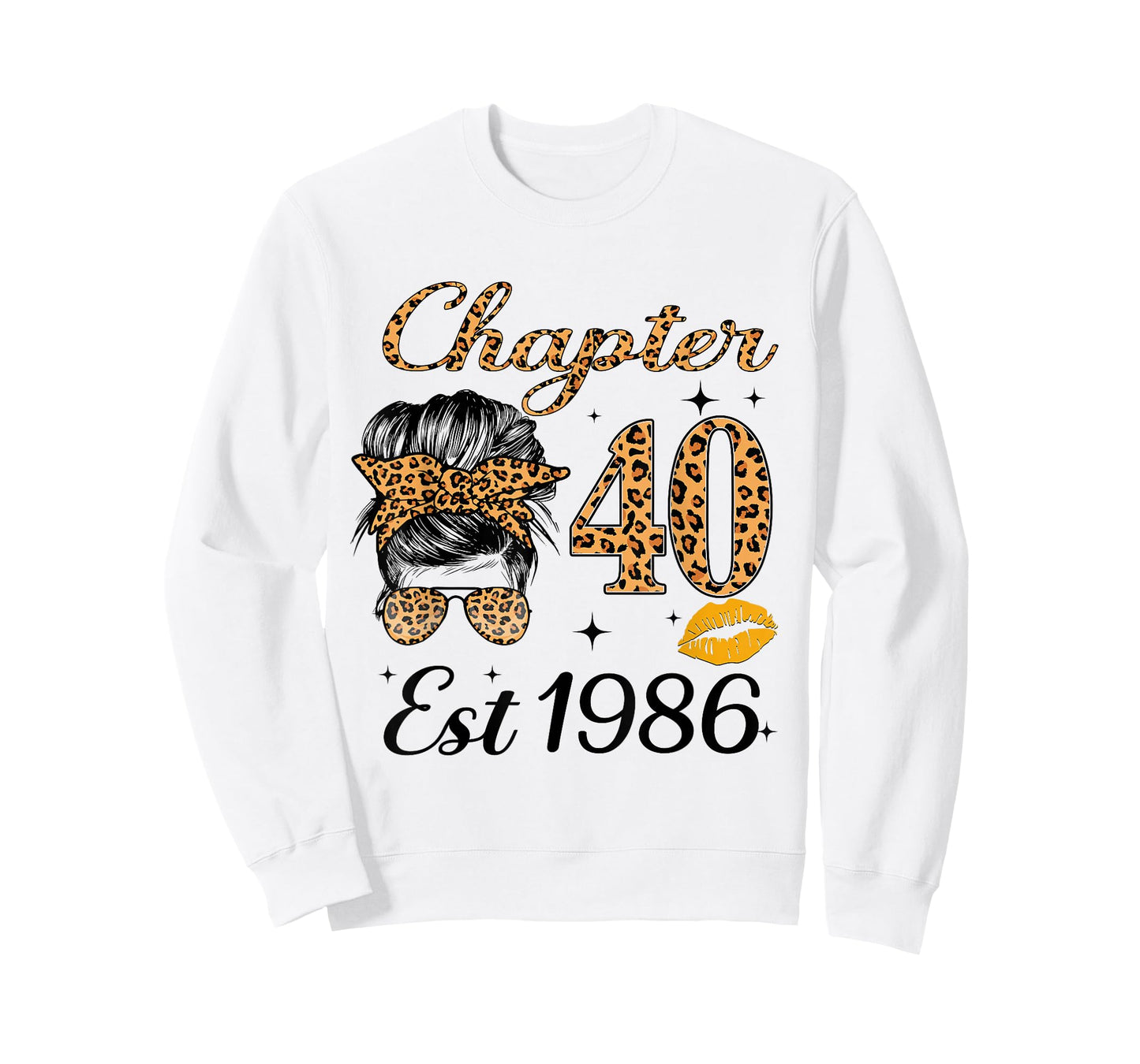 Chapter 40 Est 1986 40 Year Old Messy Bun Birthday T-Shirt