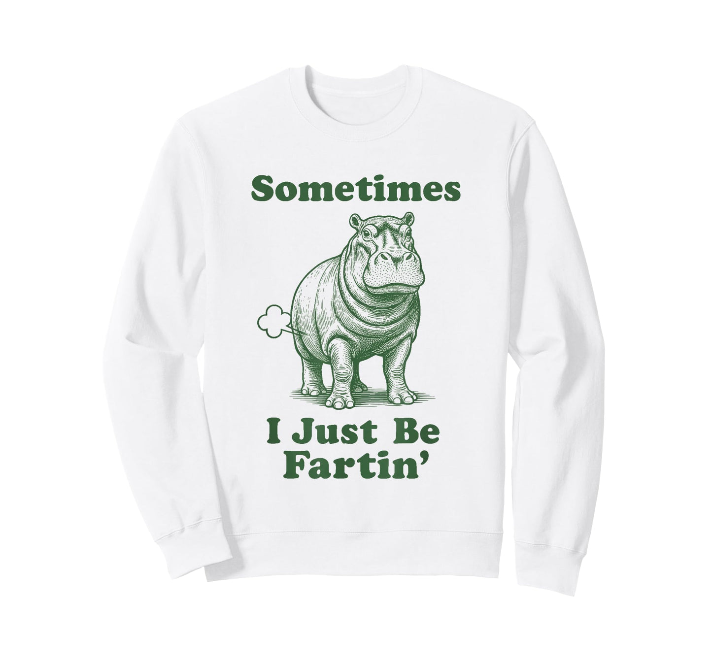 Funny Fart Hippo Safari Animal Sometimes I Just Be Fartin' T-Shirt