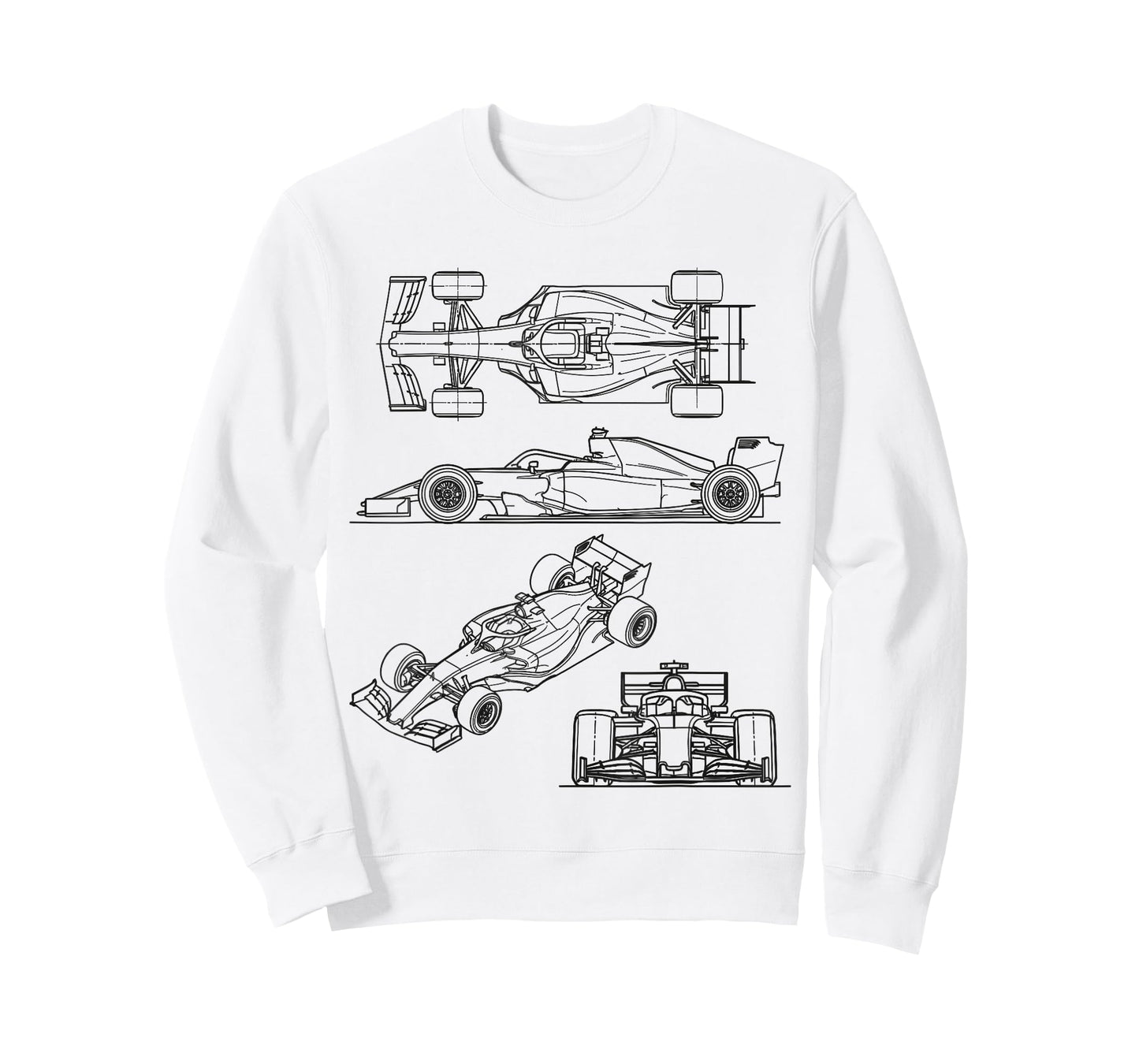 Racing Car Blueprint Design Motorsport Racing Diagram T-Shirt