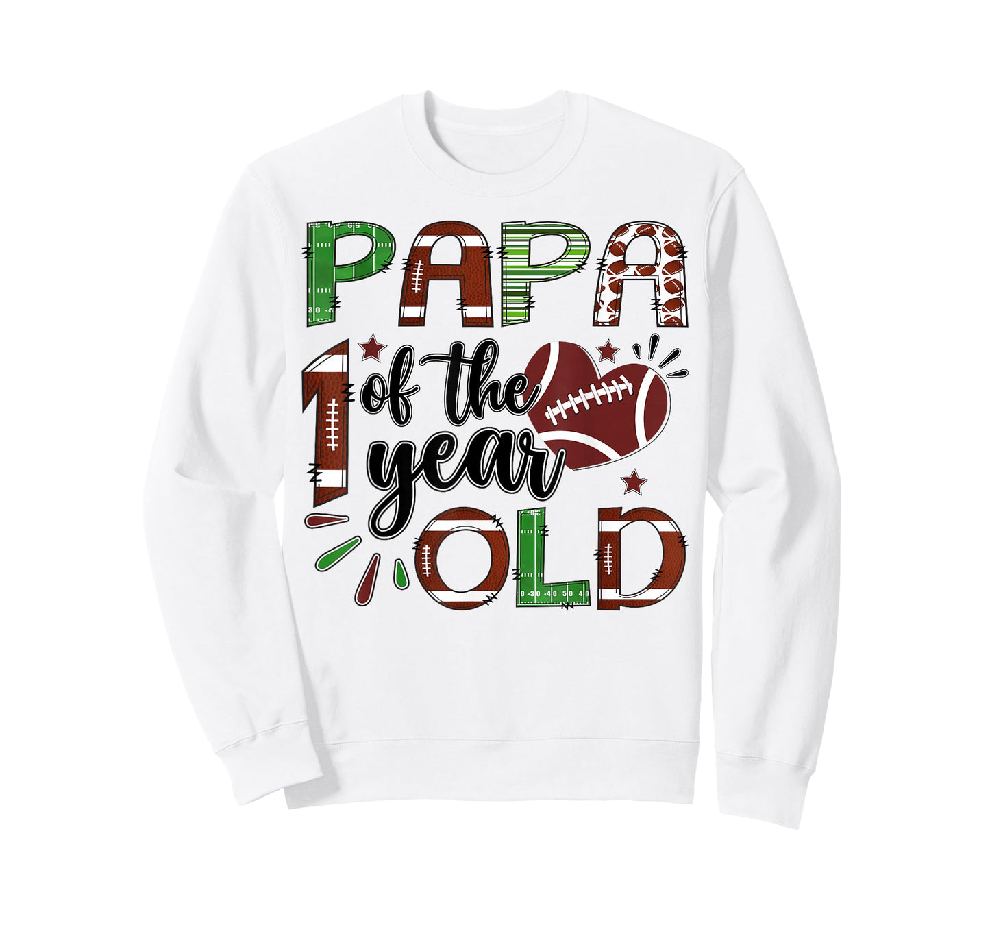 Papa of The 1 Year Old Football 1st Birthday Boy Matching T-Shirt