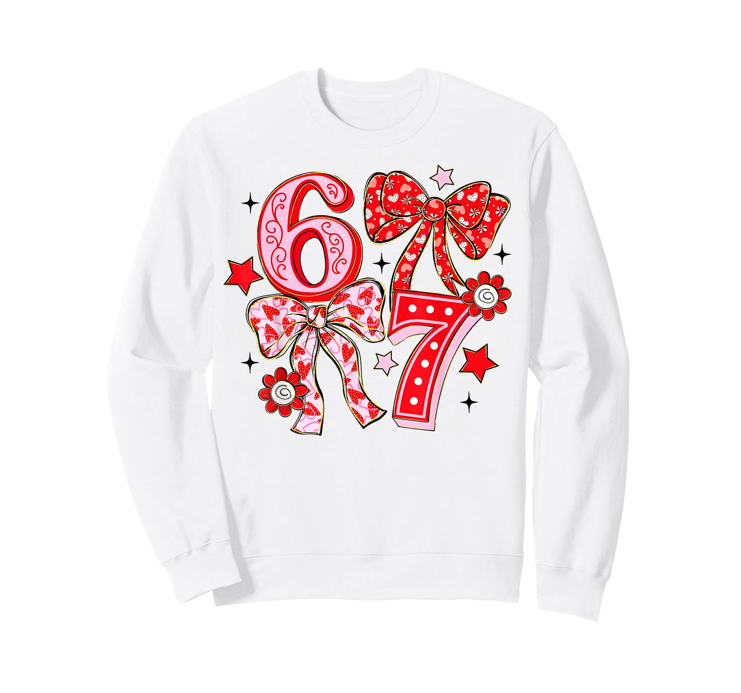 Valentine Funny Six Seven 6 7 Meme Slang Men Women Boy Girl T-Shirt