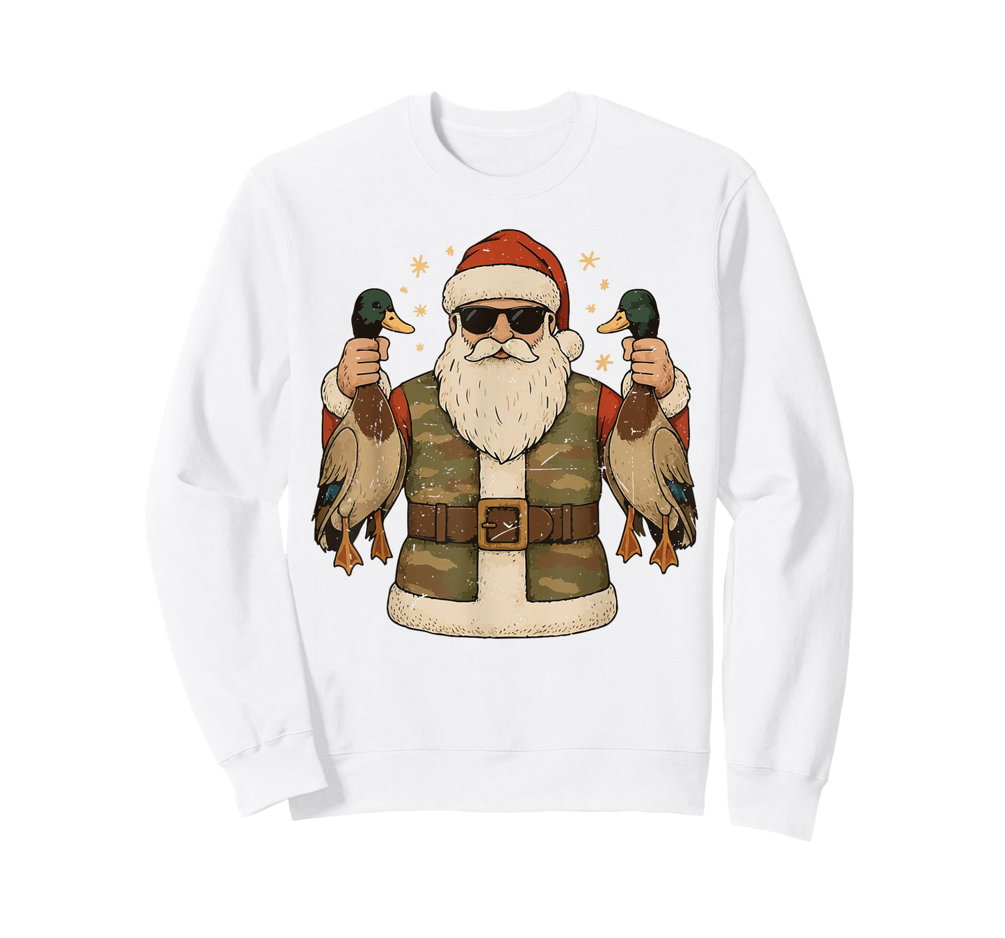 Santa Hold Mallard Duck Hunting Christmas Pajama Toddler Boy T-Shirt