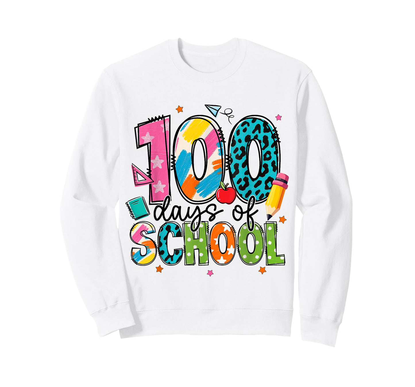 100 Days of School Pencil Teacher Girl Kid 100th Day School T-Shirt