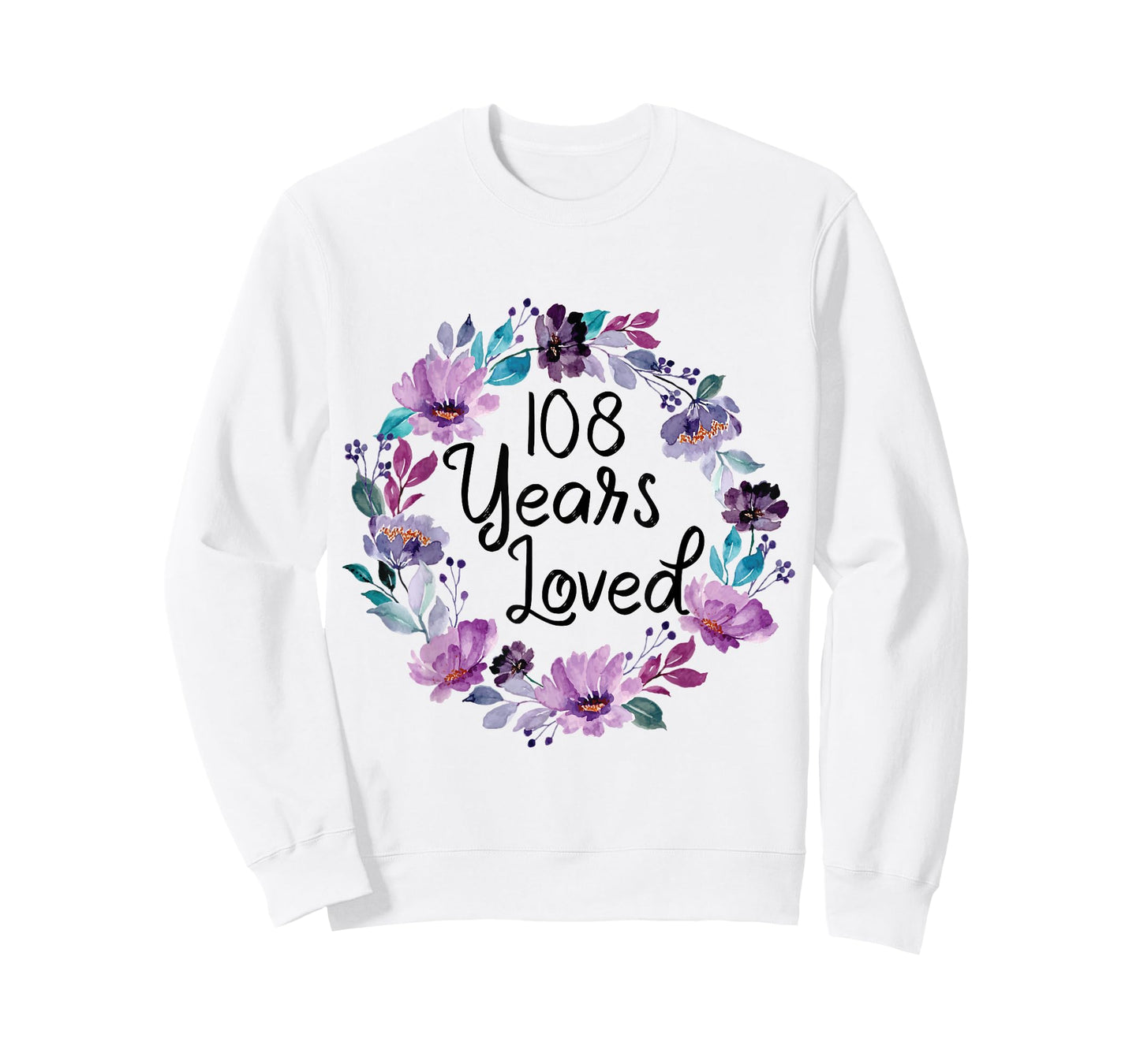 Floral 108 Years Old 108th Birthday Women's 108 Years Loved T-Shirt