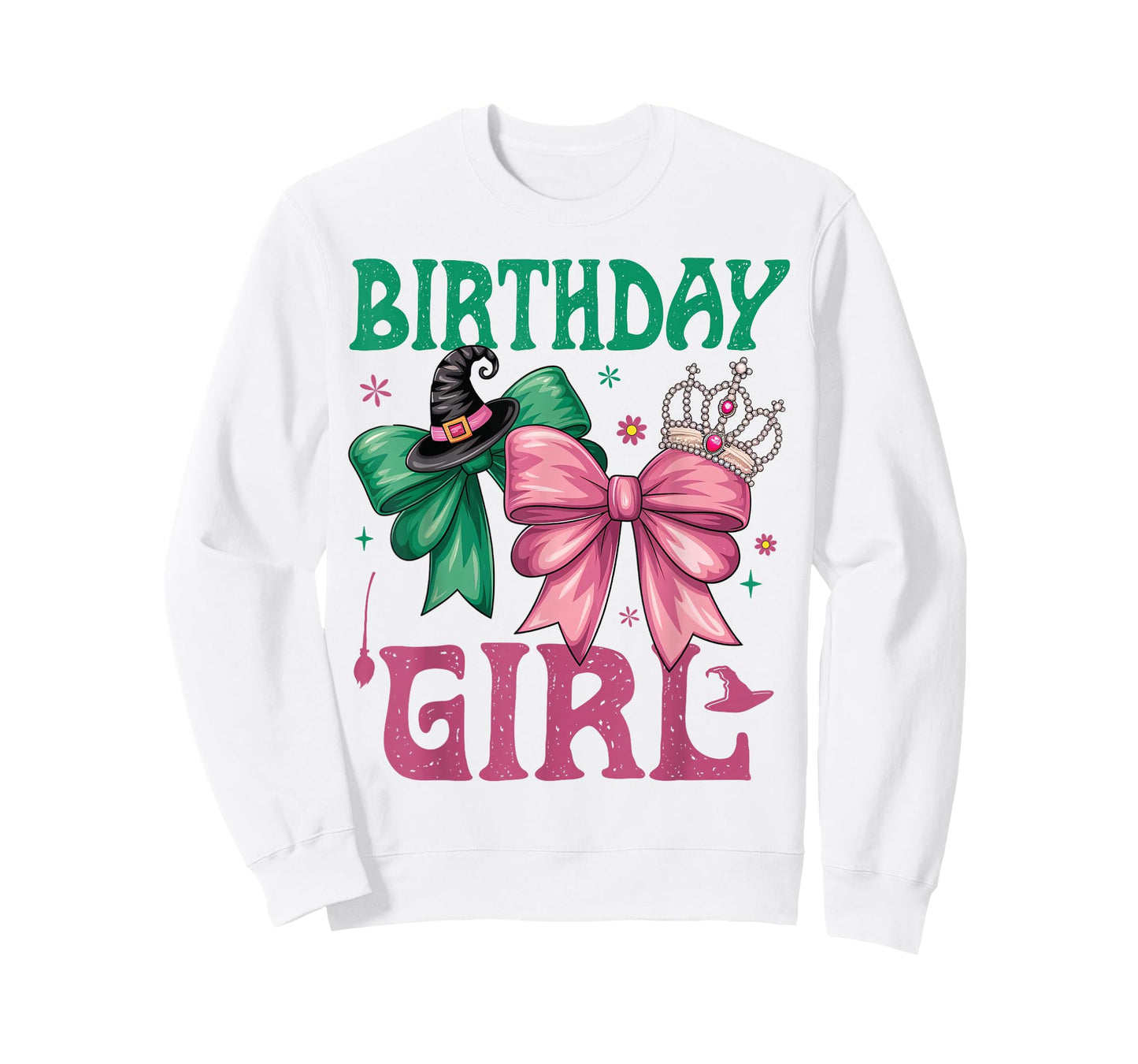 Birthday Girl Pink and Green Birthday Witch Women Girl Kids T-Shirt