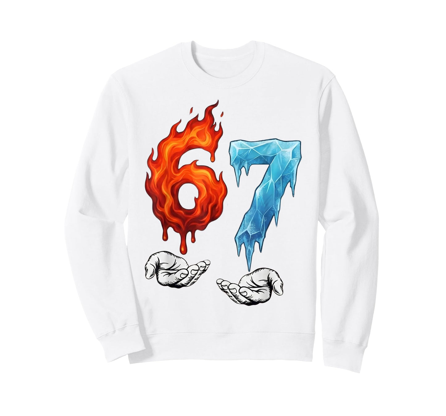 6 7 Meme Six Seven Ice 67 Flames Funny Kids Youth Men Women T-Shirt