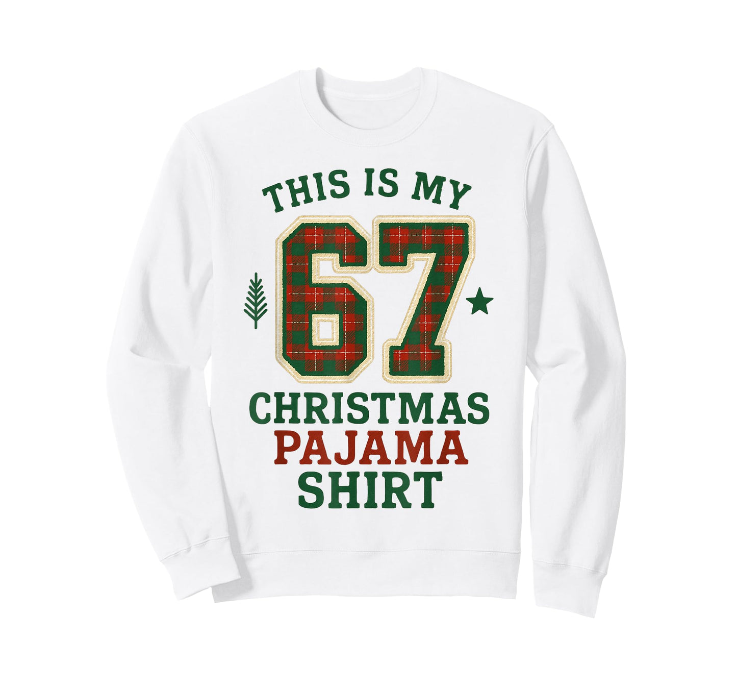 Funny Six Seven 67 Meme 6 7 Holiday Christmas Pajamas Kids T-Shirt